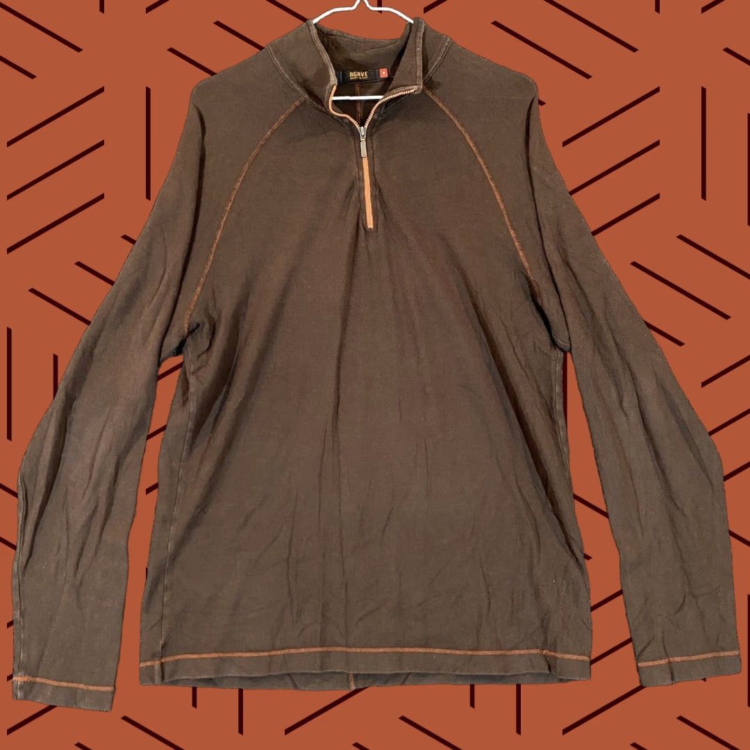Vintage VINTAGE Agave Men's Jacket Outerwear 1/4 Zip Pullover Casual Hiking USA Made Brown Medium Size US M / EU 48-50 / 2 - 1 Thumbnail