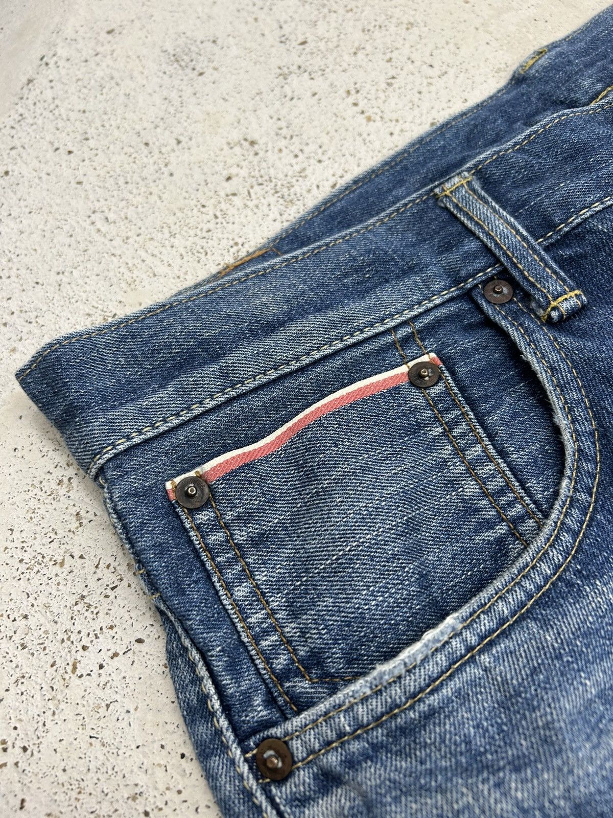 Edwin Edwin 505z Selvedge Buckle Back Baggy Denim Orange Tab Size US 35 - 8 Thumbnail