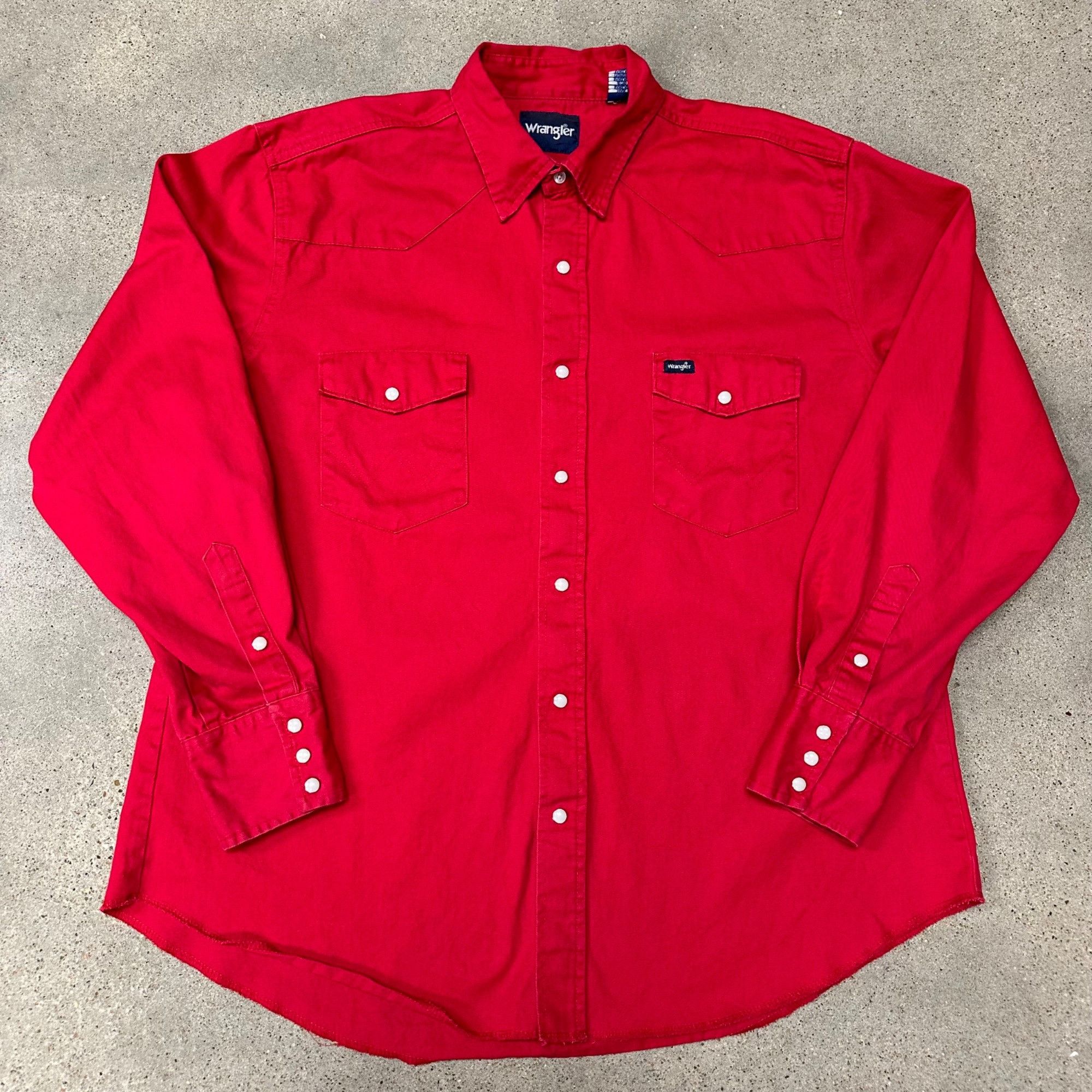 Vintage × Wrangler Vintage Wrangler Brushpopper Style Pearl Snap Western Shirt Size US XL / EU 56 / 4 - 1 Thumbnail