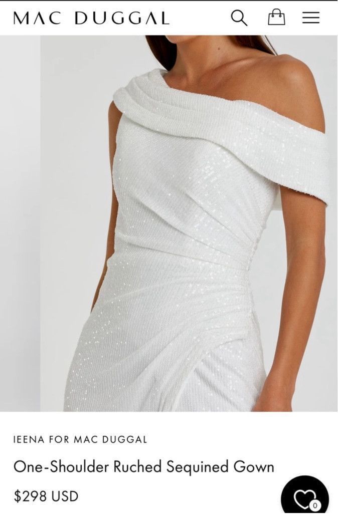 Mac Duggal Women's Mac Duggal White Sequin Gown Size 10 Size L / US 10 / IT 46 - 2 Thumbnail