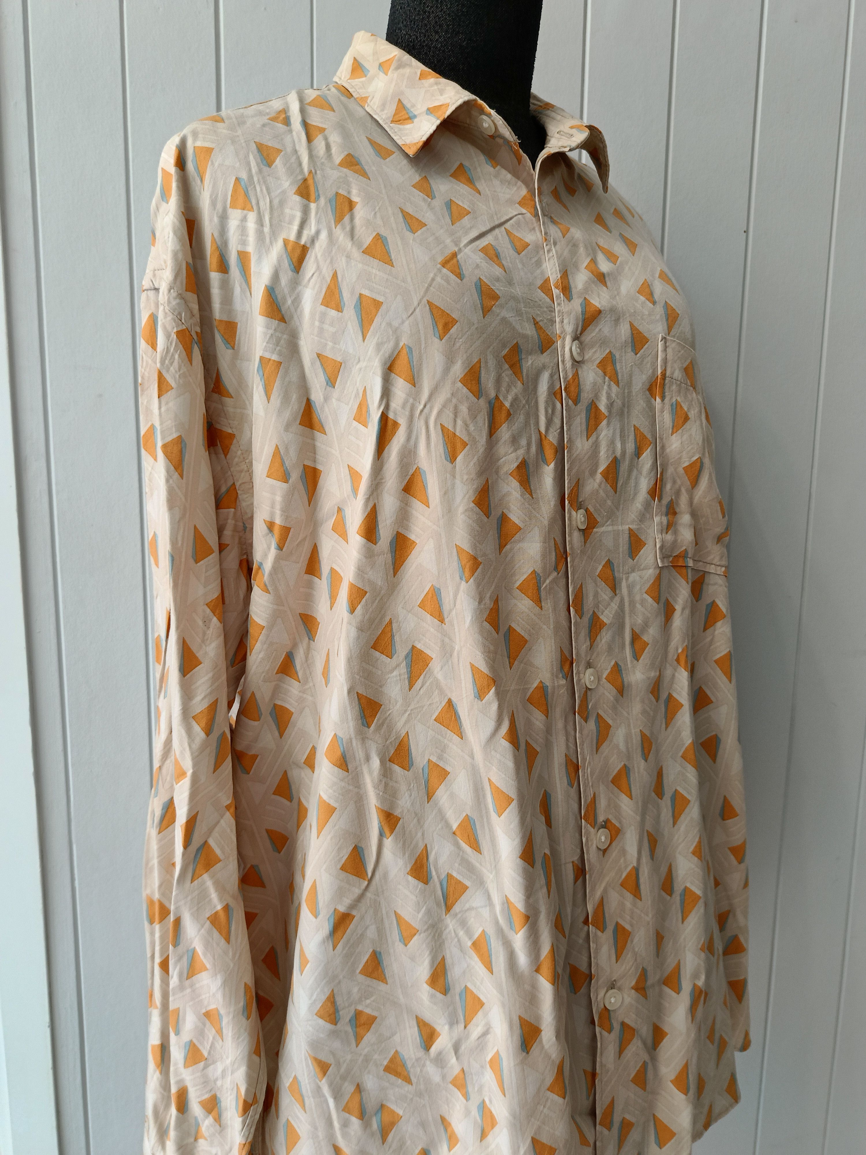 Japanese Brand Niko and ... triangles orange rayon large shirt Size US L / EU 52-54 / 3 - 5 Thumbnail
