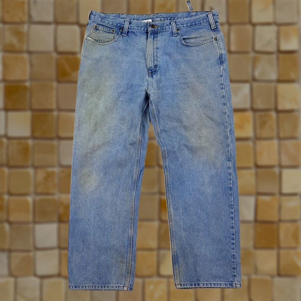 Carhartt Carhartt jeans Denim Work 40x30 Distressed Relaxed Vintage Blue 90s Grunge Retro Mens Jeans Size US 40 / EU 56 - 1 Thumbnail