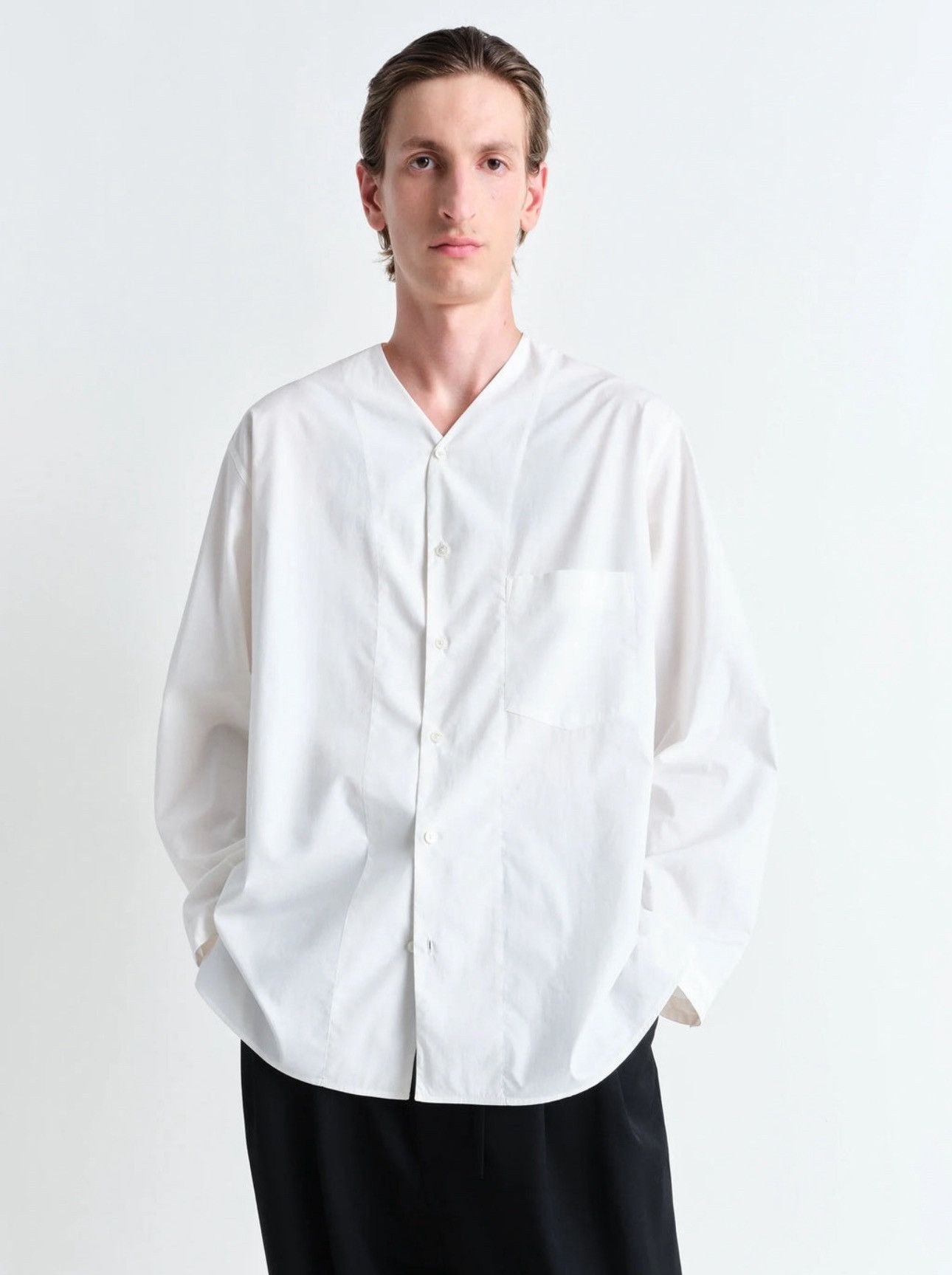 Lemaire White V Neck Shirt Size US S / EU 44-46 / 1 - 1 Preview