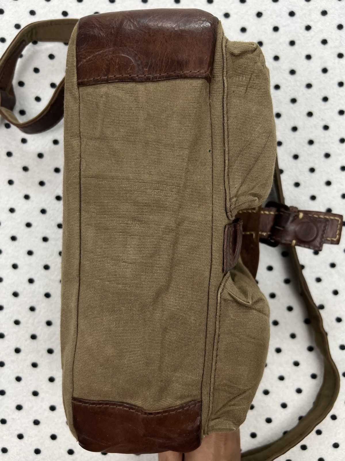 Japanese Brand Genten Canvas/Leather Crossbody Bag Size ONE SIZE - 6 Thumbnail