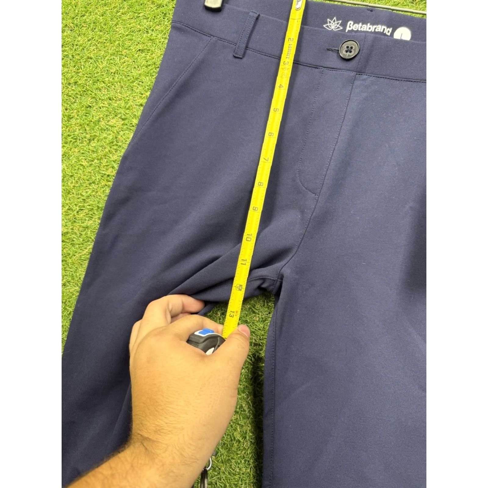 Vintage Betabrand Dress Pants Womens Large Slim Fit Skinny Blue Preppy Casual Stretch Size 36" / US 14 / IT 50 - 4 Thumbnail