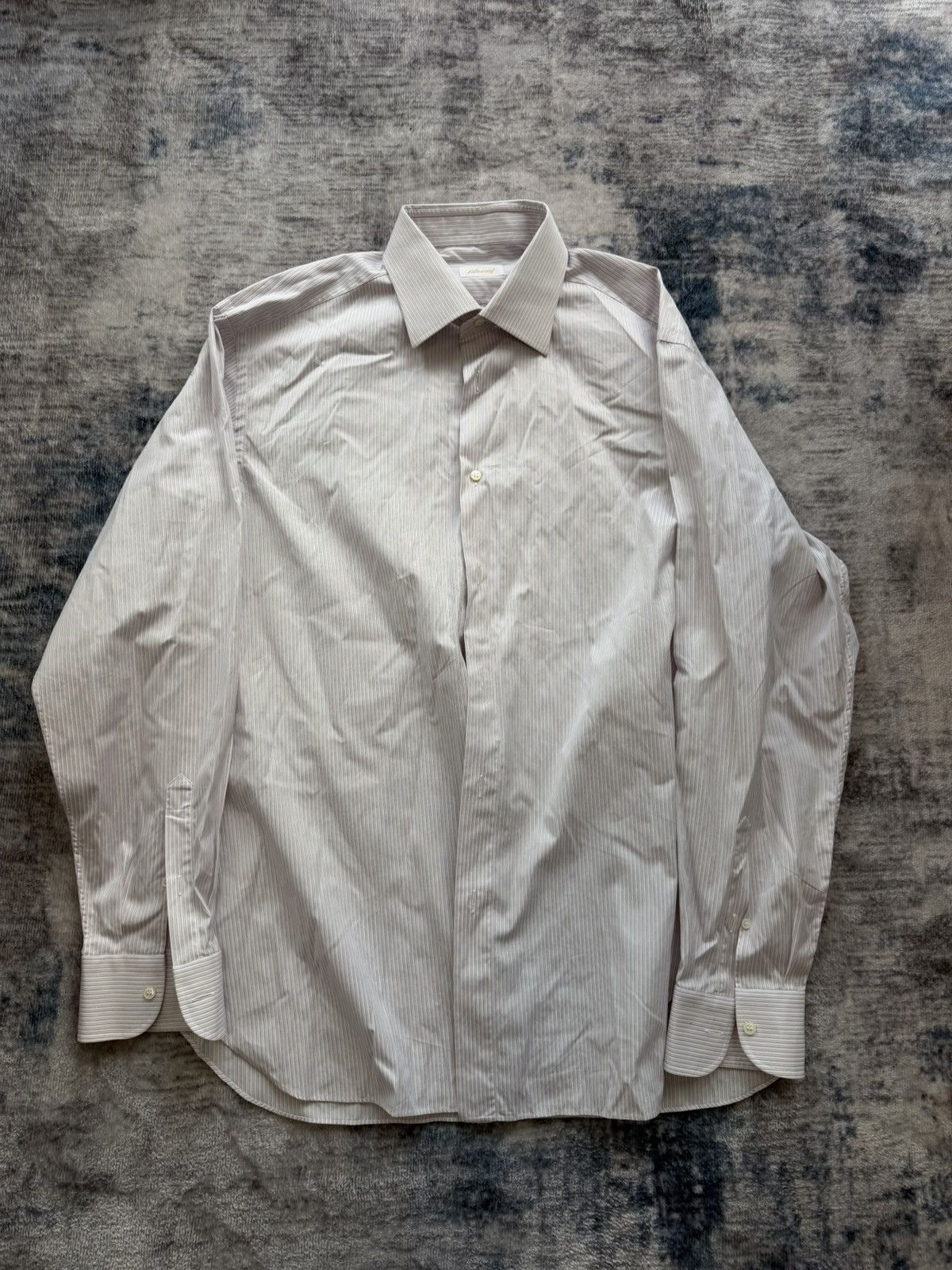 Brioni BRIONI Cotton Striped Shirt Size US XL / EU 56 / 4 - 1 Thumbnail