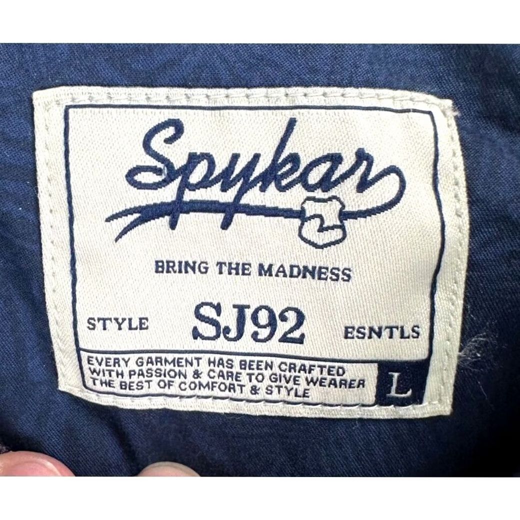Vintage Spykar Button Up Shirt Blue 100% Cotton Long Sleeve Pockets Men Large Regular Shirt Size US L / EU 52-54 / 3 - 4 Thumbnail