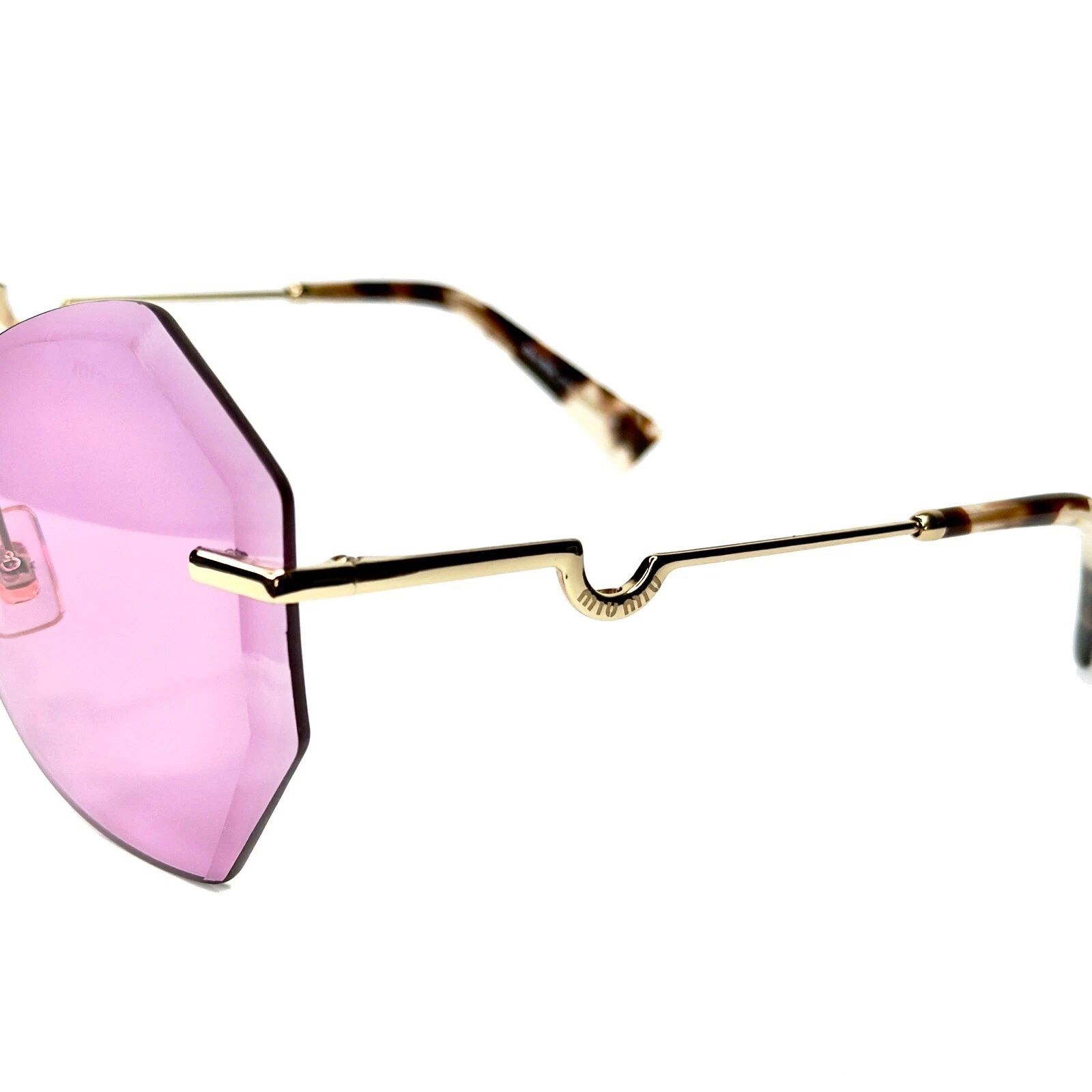 Miu Miu MIU MIU CHARM MU55XS Gold Pink Geometric Luxury Fashion 55X Size ONE SIZE - 7 Thumbnail
