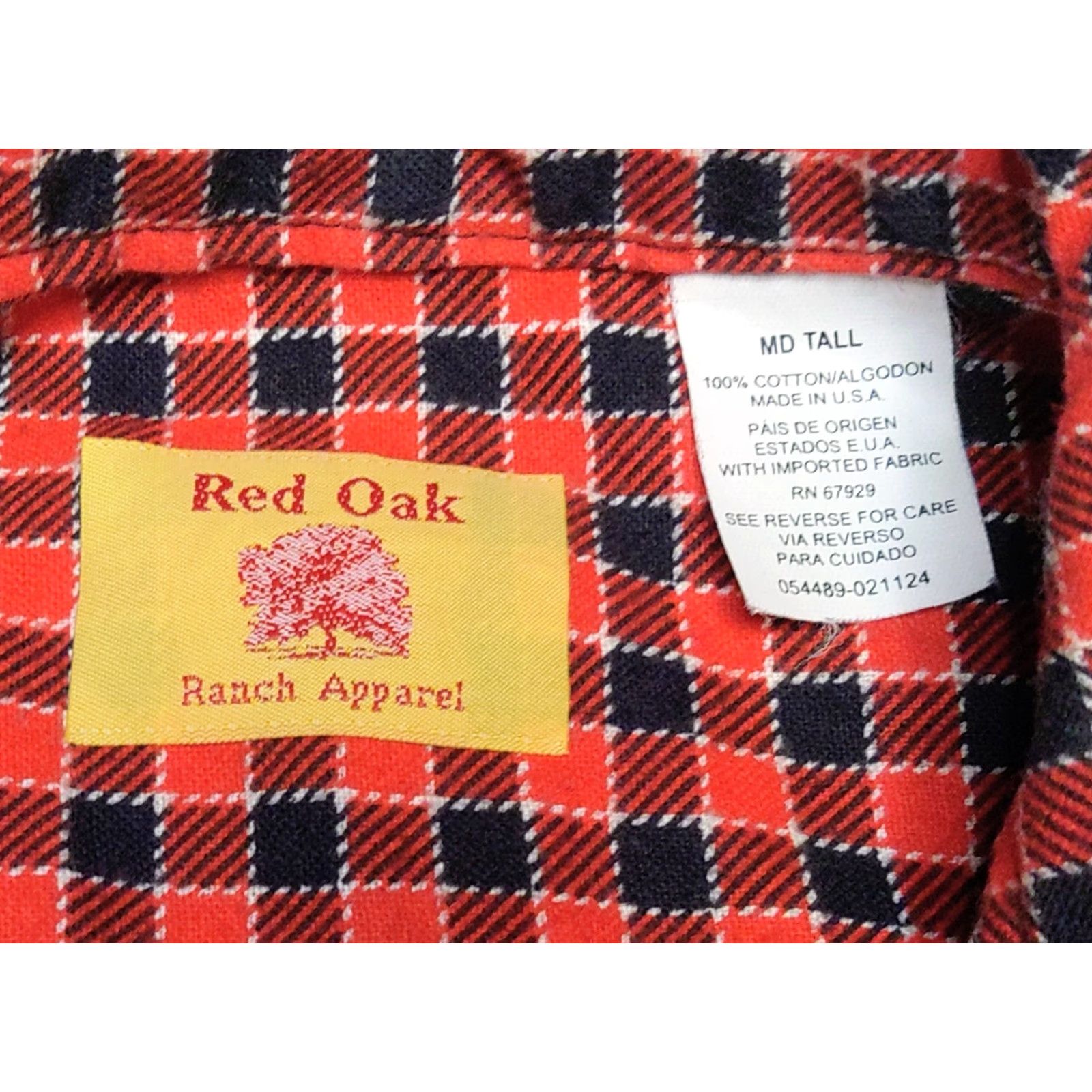 Vintage Vintage Red Oak Ranch Apparel Thick Flannel Red Made In USA Size M Tall Shirt Mens Regular Size US M / EU 48-50 / 2 - 6 Thumbnail