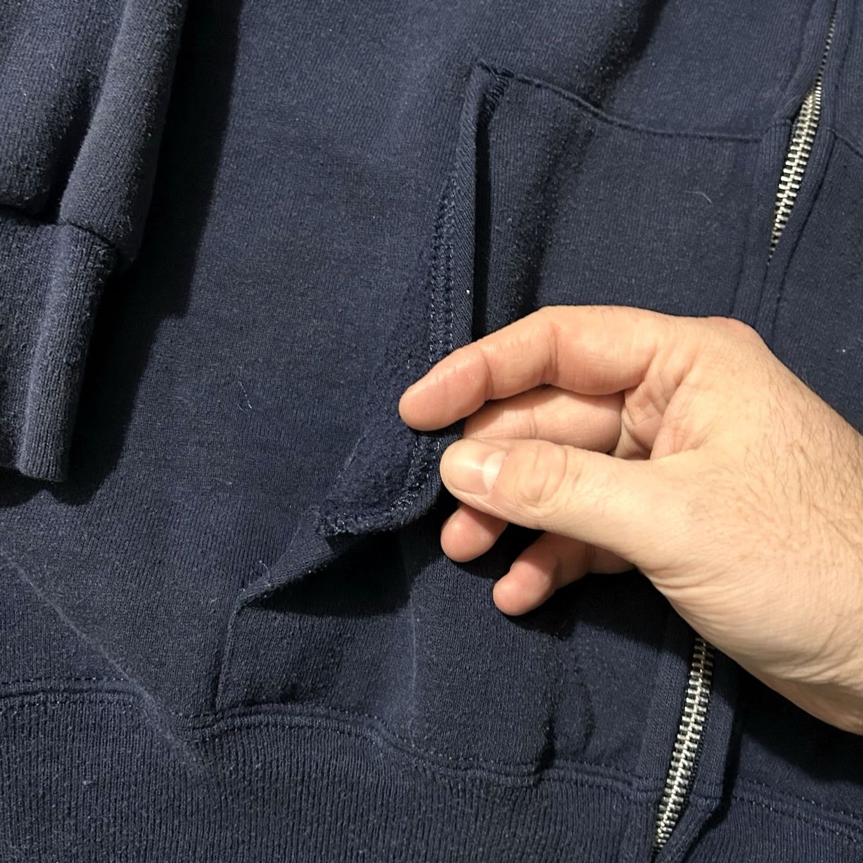 Jerzees VINTAGE Jerzees Hoodie Full Zip 90s Navy XL Mens Size US XL / EU 56 / 4 - 4 Thumbnail