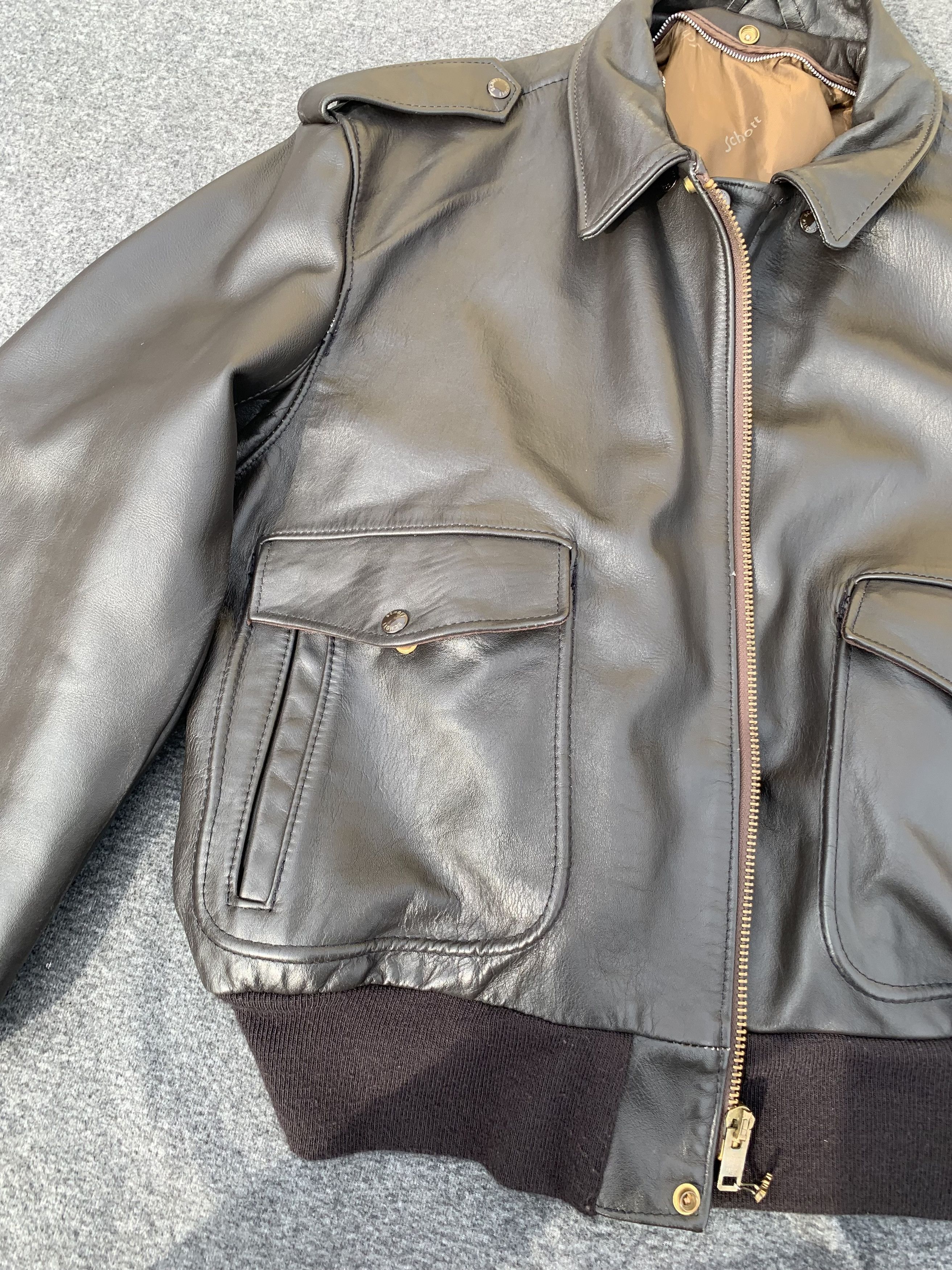 Schott Schott NYC 684SM – Naked Cowhide Flight Jacket – Size 52 US Size US L / EU 52-54 / 3 - 15 Thumbnail