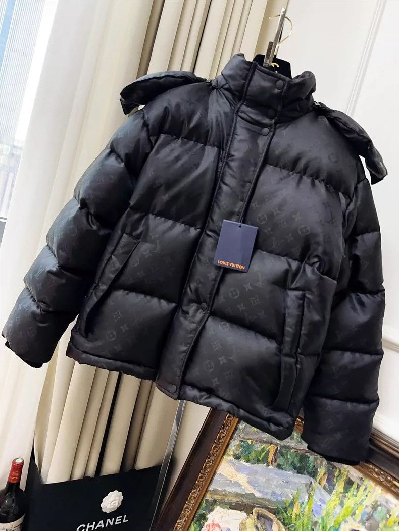 Louis Vuitton LOUIS VUITTON Black dark stripe presbyopic hooded down jack Size XXS / US 00 / IT 34 - 1 Thumbnail