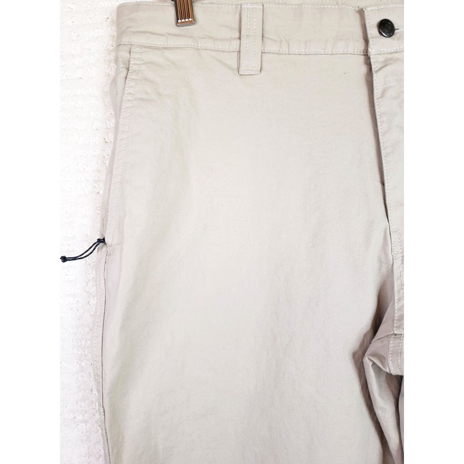 Vintage Columbia Men's Straight Pants 38X30 Beige Regular Fit 5-Pocket Zipper Side Pocket Machine Washable Logo Size US 38 / EU 54 - 3 Thumbnail