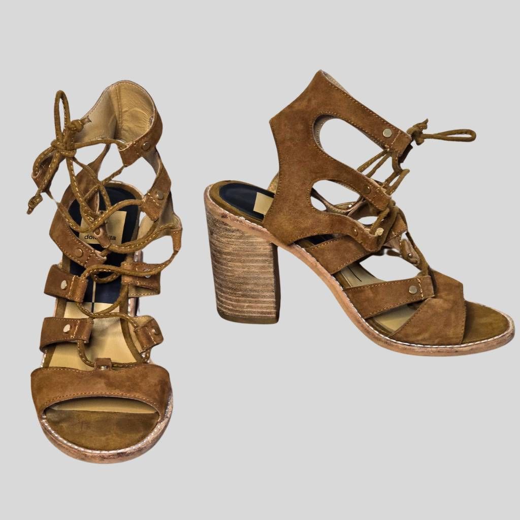 Dolce Vita Dolce Vita Lyndon Brown Suede Lace-Up Sandals 6.5 Size US 6.5 / IT 36.5 - 5 Thumbnail