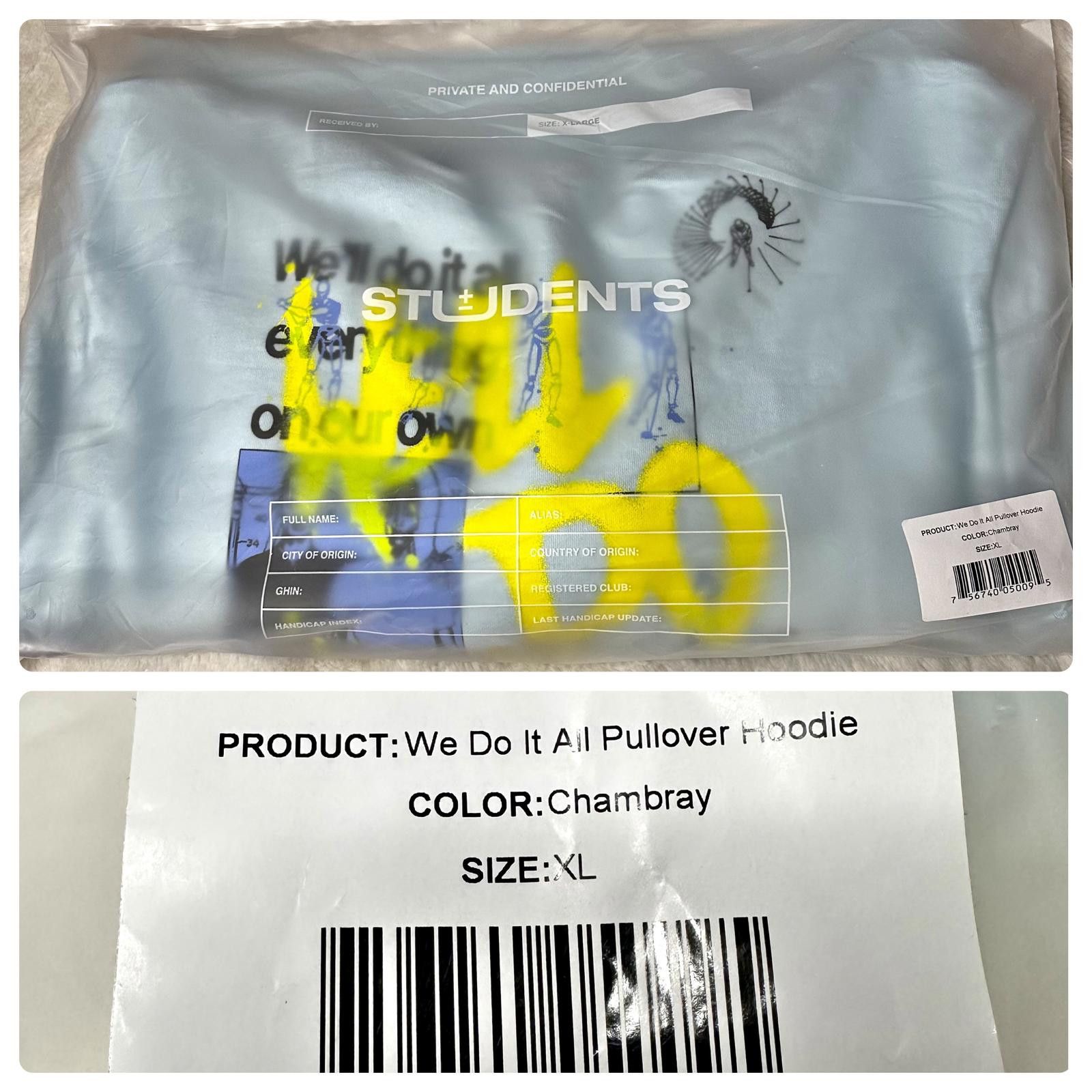 Designer NWT Students Golf We Do It All Men's XL Blue Pullover Hoodie Size US XL / EU 56 / 4 - 6 Thumbnail