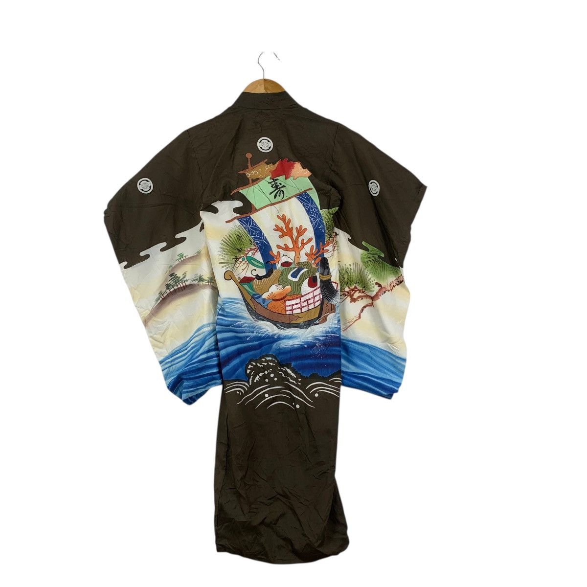 Vintage Vintage 70s KIMONO OCEAN JAPAN Traditional AOP Robe Coat Size S / US 4 / IT 40 - 6 Thumbnail