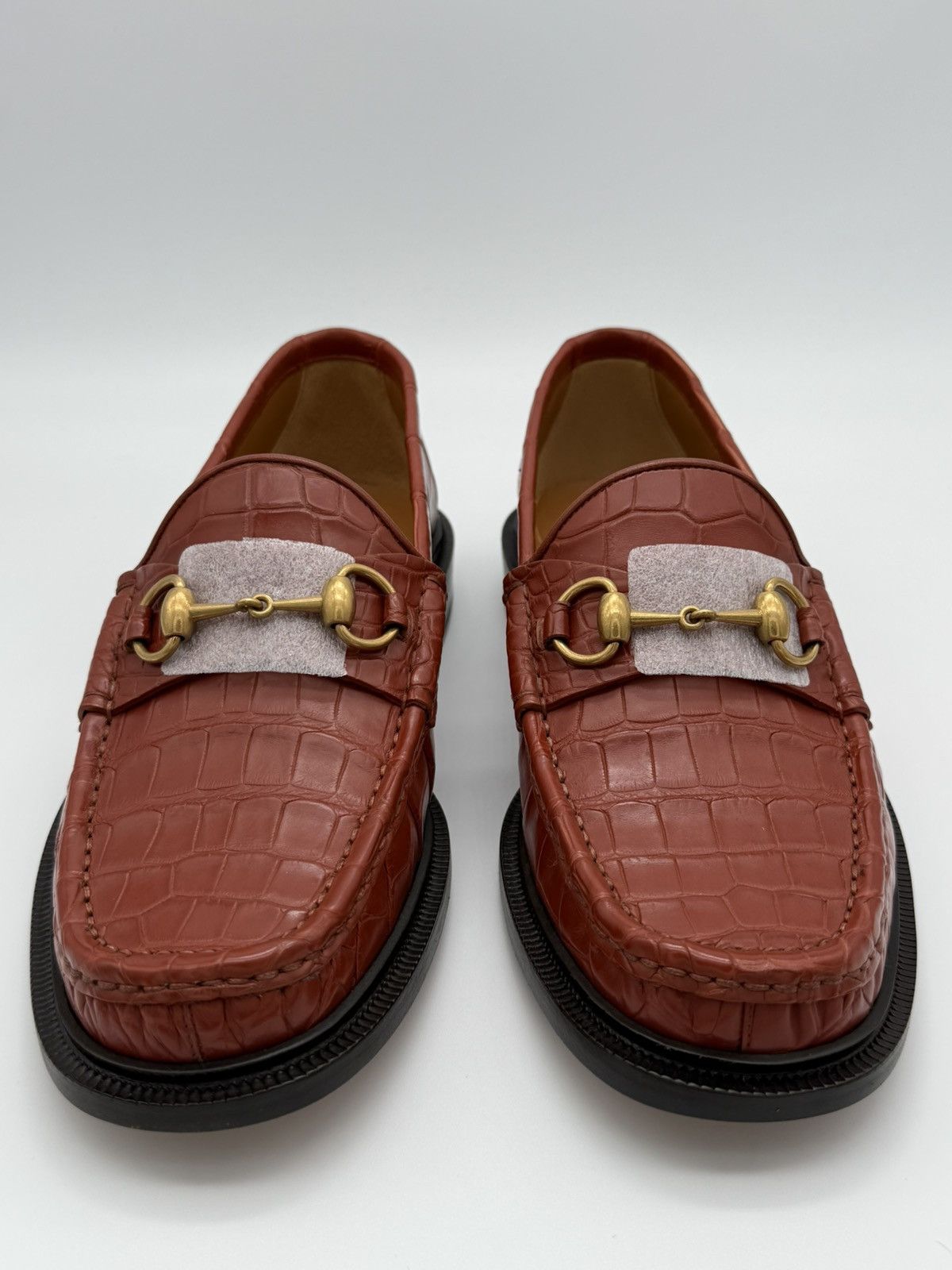 Gucci Gucci Men’s Crocodile Horsebit Loafers Amber Size 8 US NWT Size US 8 / EU 41 - 2 Thumbnail