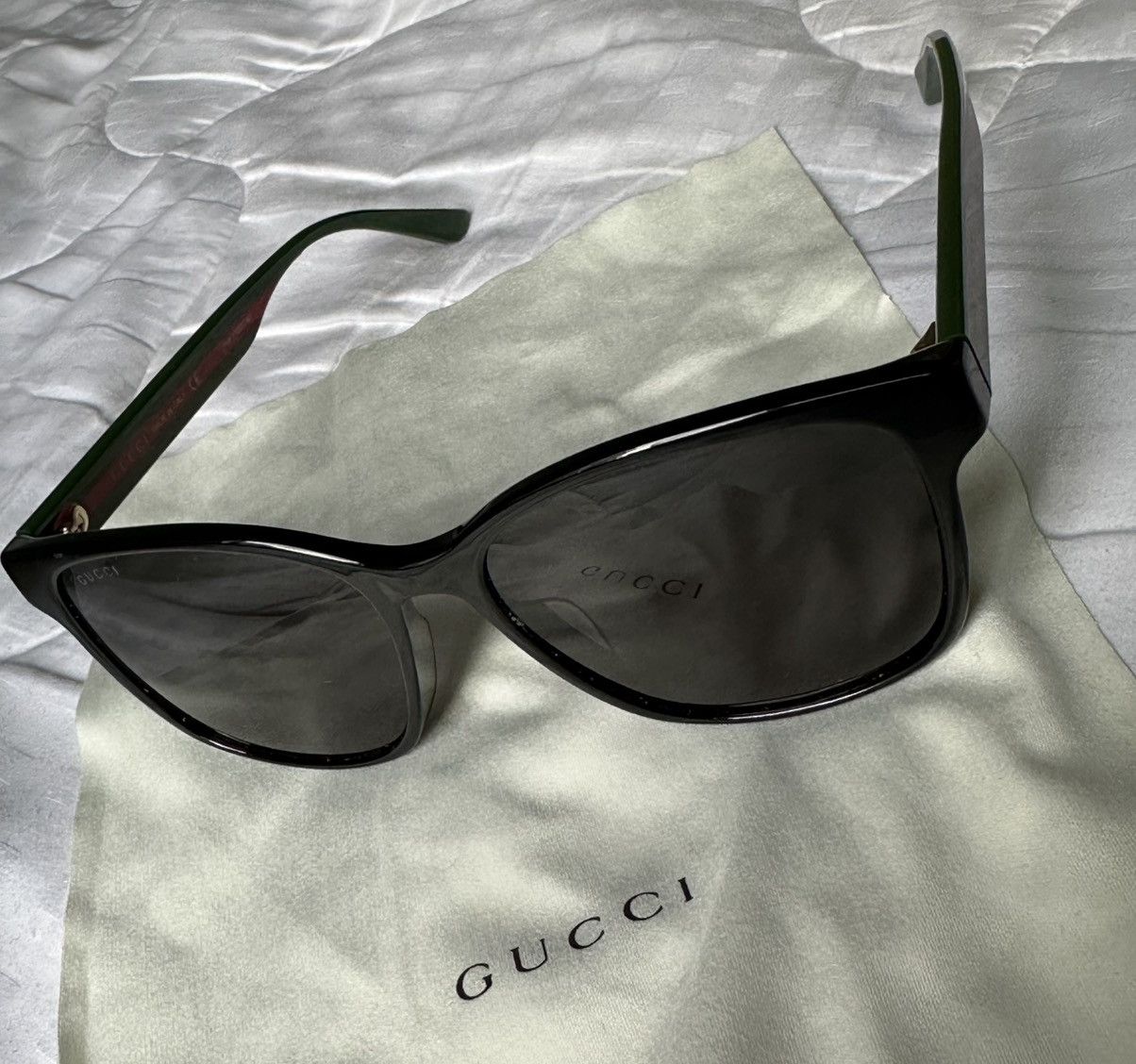 Gucci Gucci GG0418SK - Black & Green Web Stripes | Made in Italy | Size ONE SIZE - 4 Thumbnail