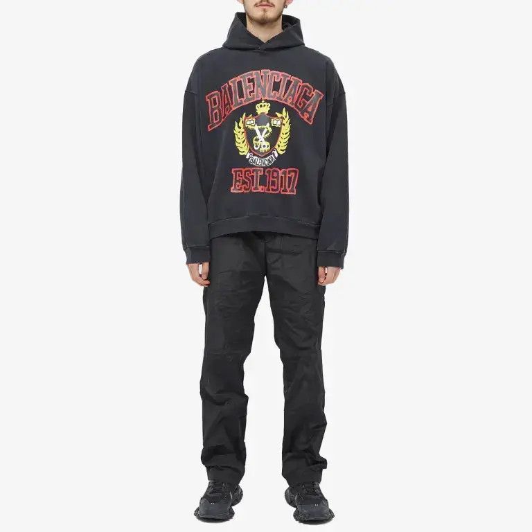 Balenciaga o1mt1gz0824 Dup / DIY College Hoodie Medium Fit in Black Size US XXL / EU 58 / 5 - 4 Thumbnail