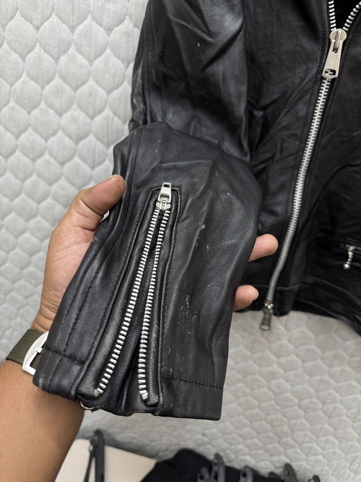 🔥🔥🔥ARCHIVE JACROSE DOUBLE COLLAR LEATHER PUNK JACKET
