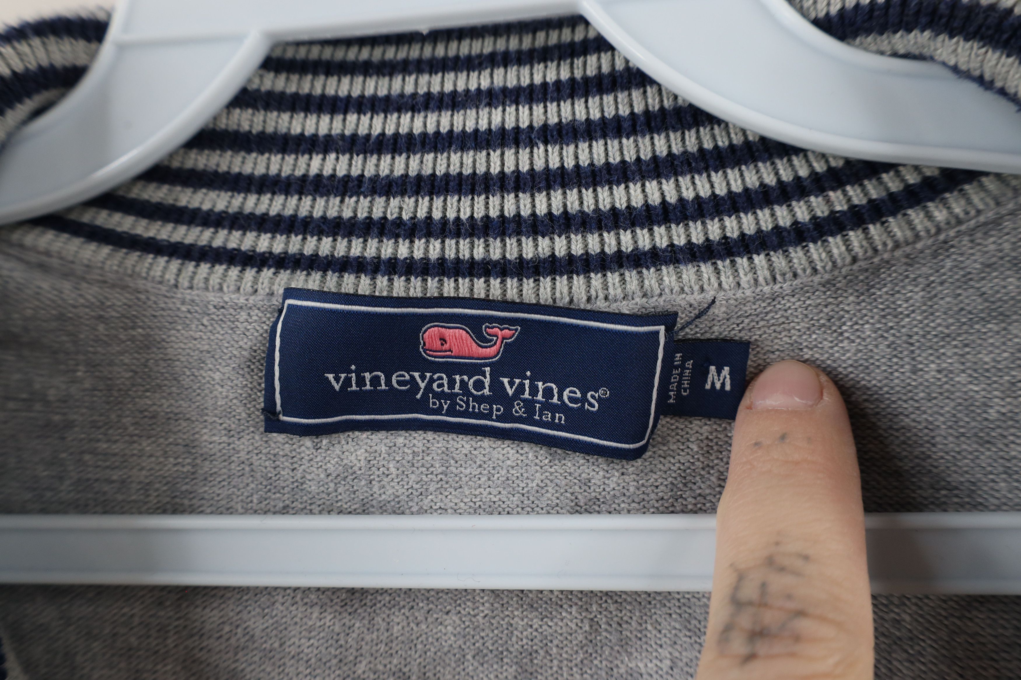 Vineyard Vines × Vintage Vineyard Vines Cotton Knit Half Zip Pullover Sweater Gray Size US M / EU 48-50 / 2 - 5 Thumbnail