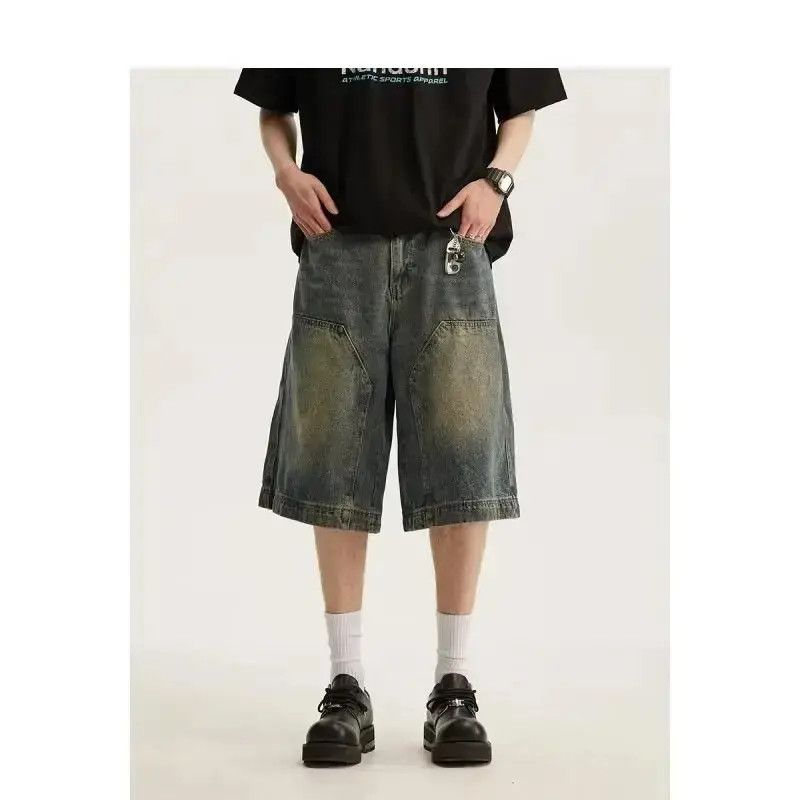 Japanese Brand Retro straight leg wide leg denim shorts Size US 32 / EU 48 - 1 Thumbnail