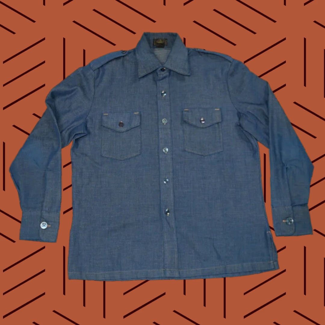 Denime Vintage H.I.S Women's 70s Denim Shirt Long Sleeve Collared Pockets Blue Size 5 Size S / US 4 / IT 40 - 1 Thumbnail