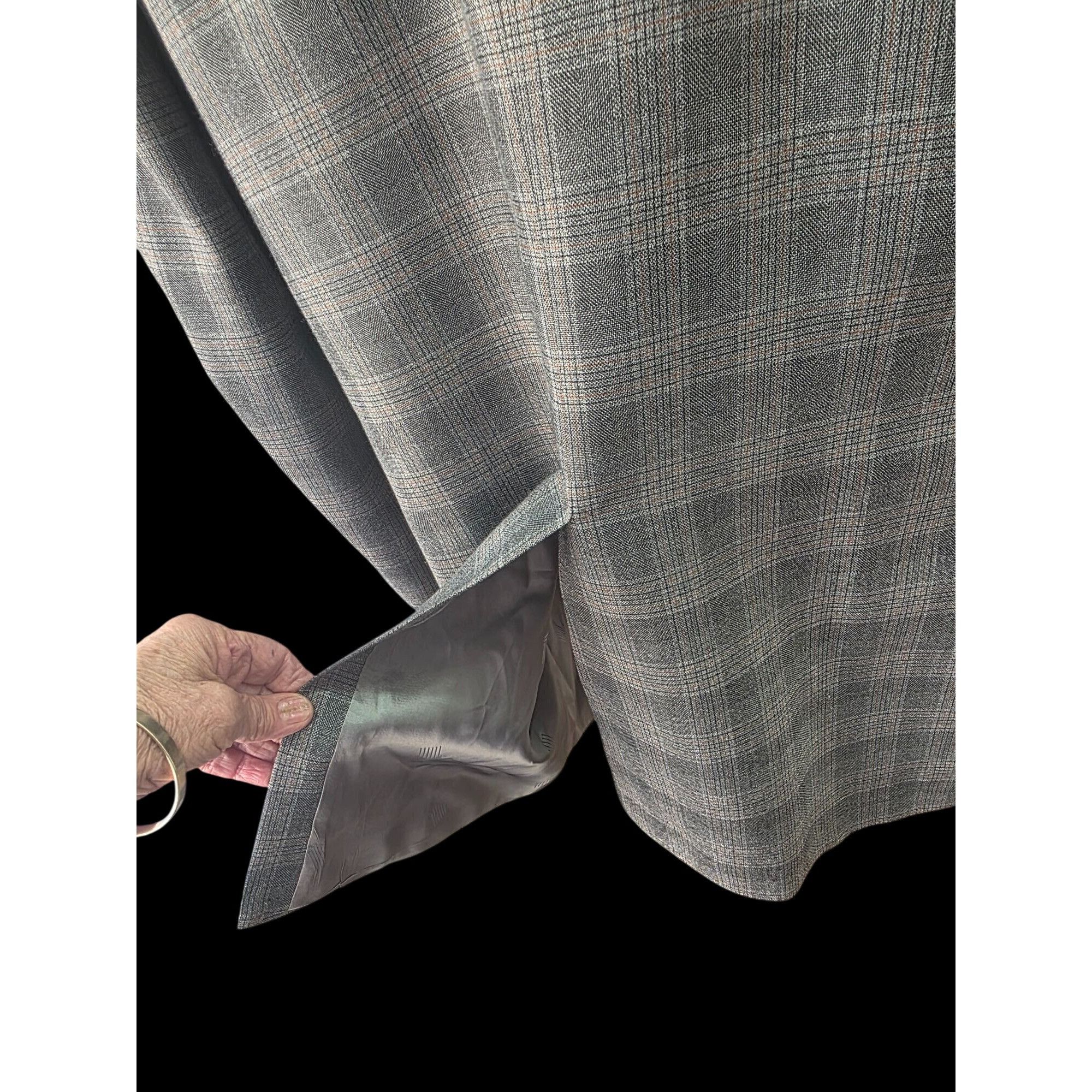 Lanvin Lanvin Paris 80s Glen Plaid Sport Coat 44L Grey Woo Size 44L - 8 Thumbnail