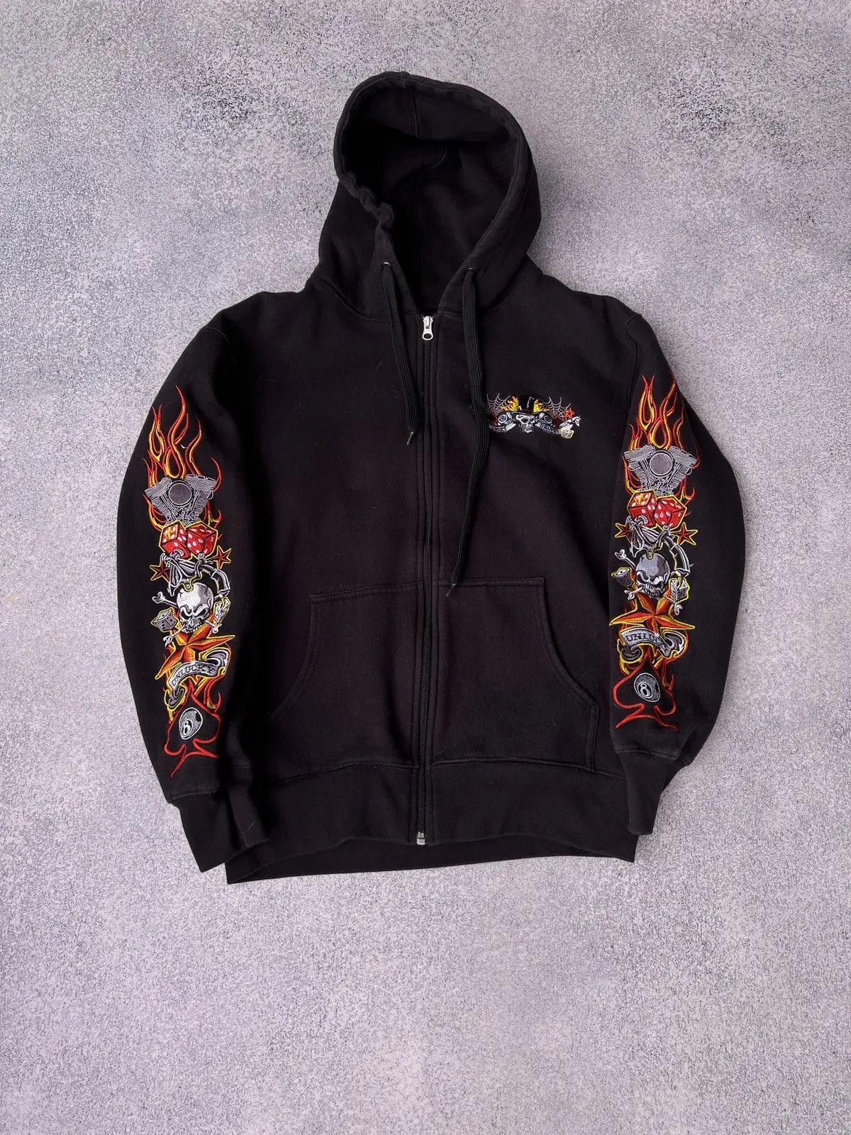 Japanese Brand × Vintage Vintage Lucky Unlucky Ed Hardy Style Women’s zip hoodie Size M / US 6-8 / IT 42-44 - 2 Thumbnail