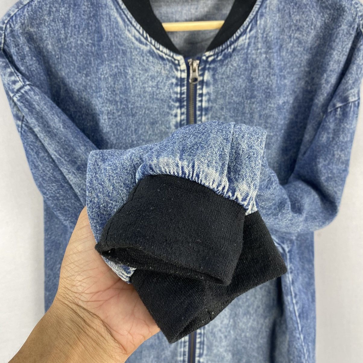 Japanese Brand Sureve Japan Oversized Washed Denim Bomber Jacket Size US L / EU 52-54 / 3 - 11 Thumbnail