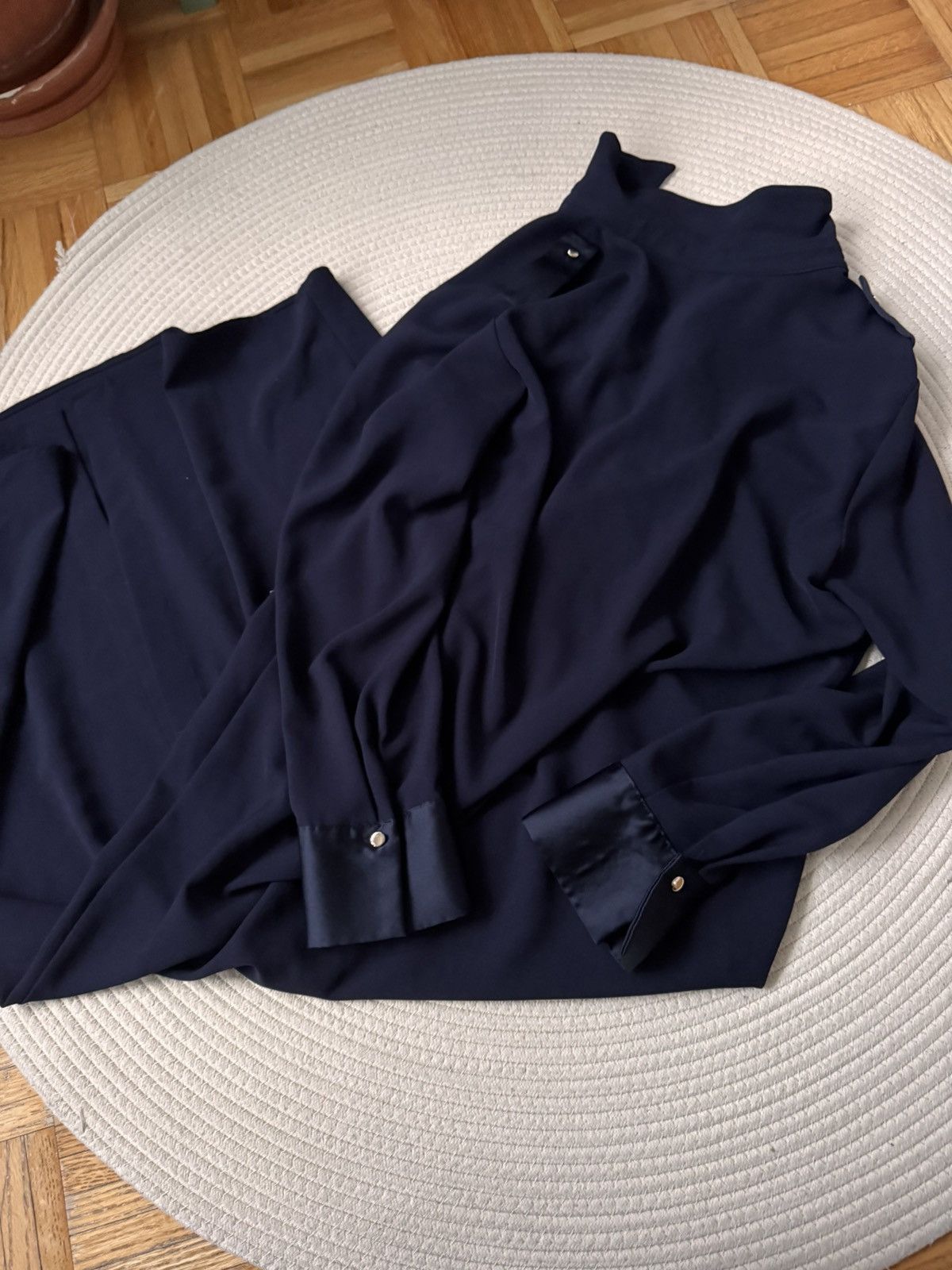Zara Zara Skiky long navy dress size S Size S / US 4 / IT 40 - 4 Thumbnail