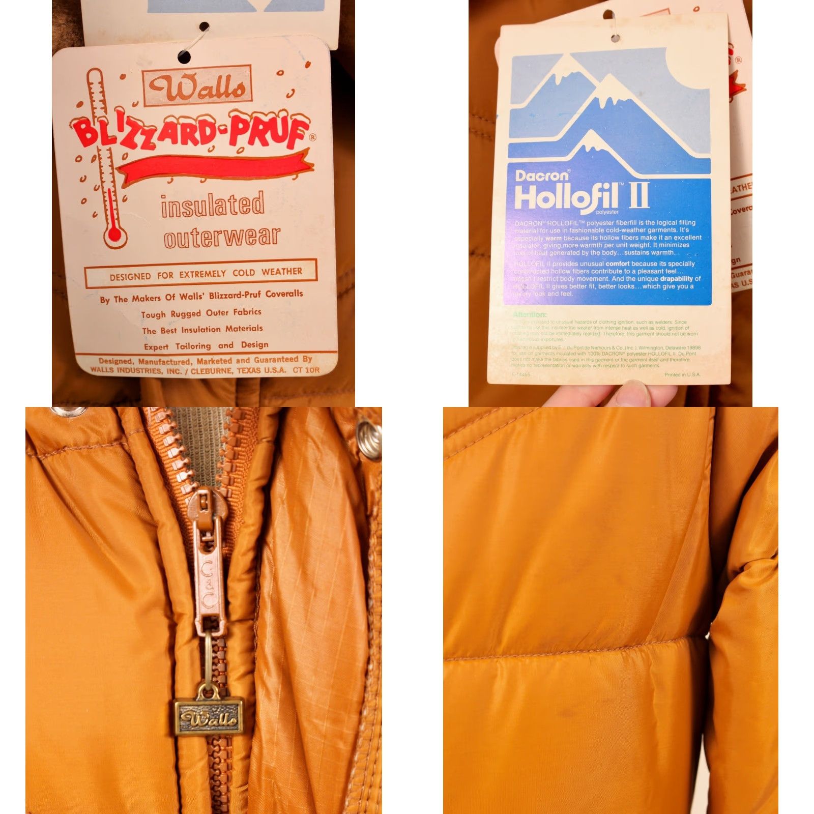 Walls Walls VTG 1970s Puffer Coat XS Brown Nylon Mens Puffer Coat 70s Walls NOS Vintage Coat Size US XS / EU 42 / 0 - 8 Thumbnail