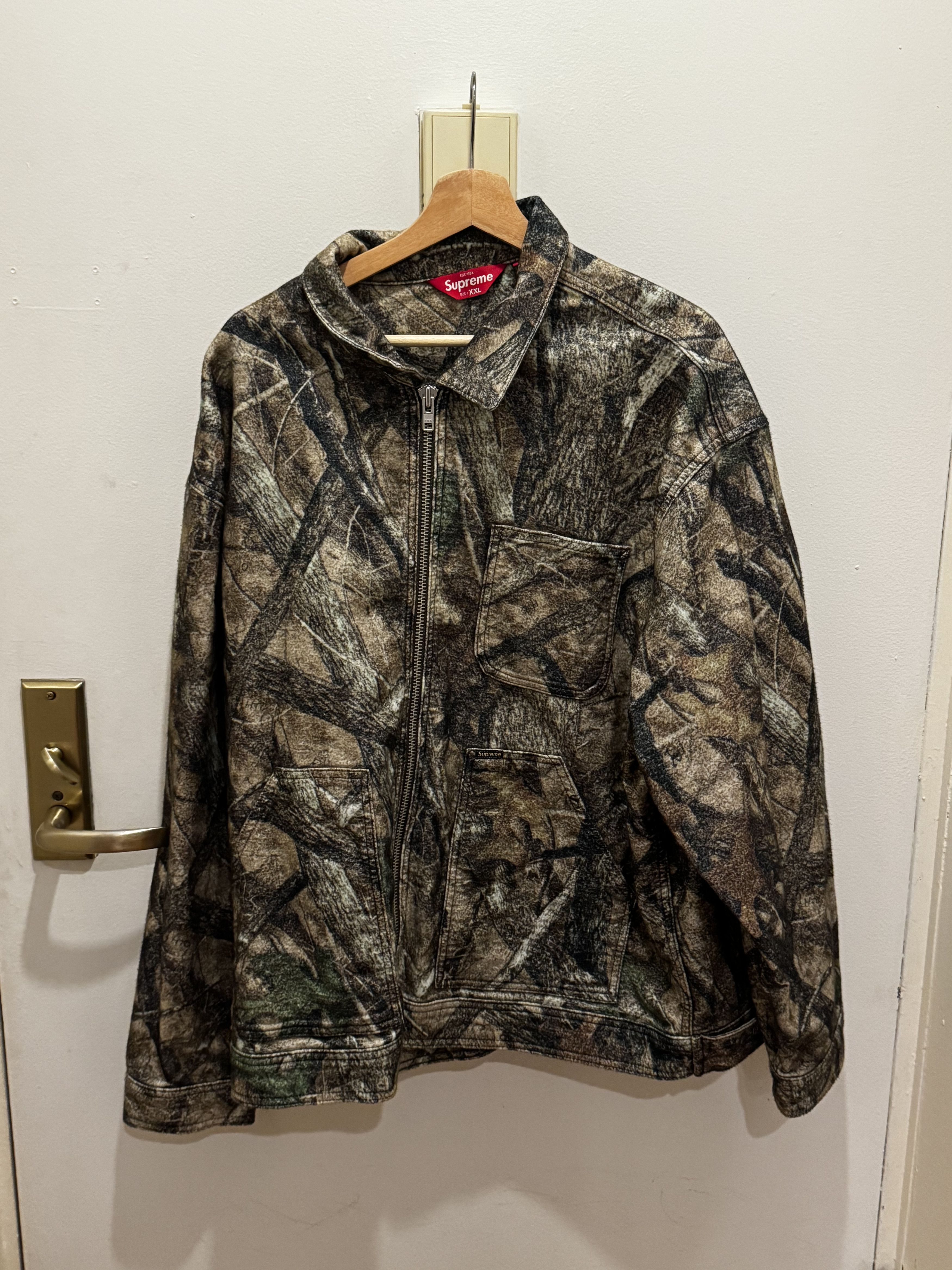 image of Supreme Moleskin Camo Work Jacket, Men's (Size 2XL)