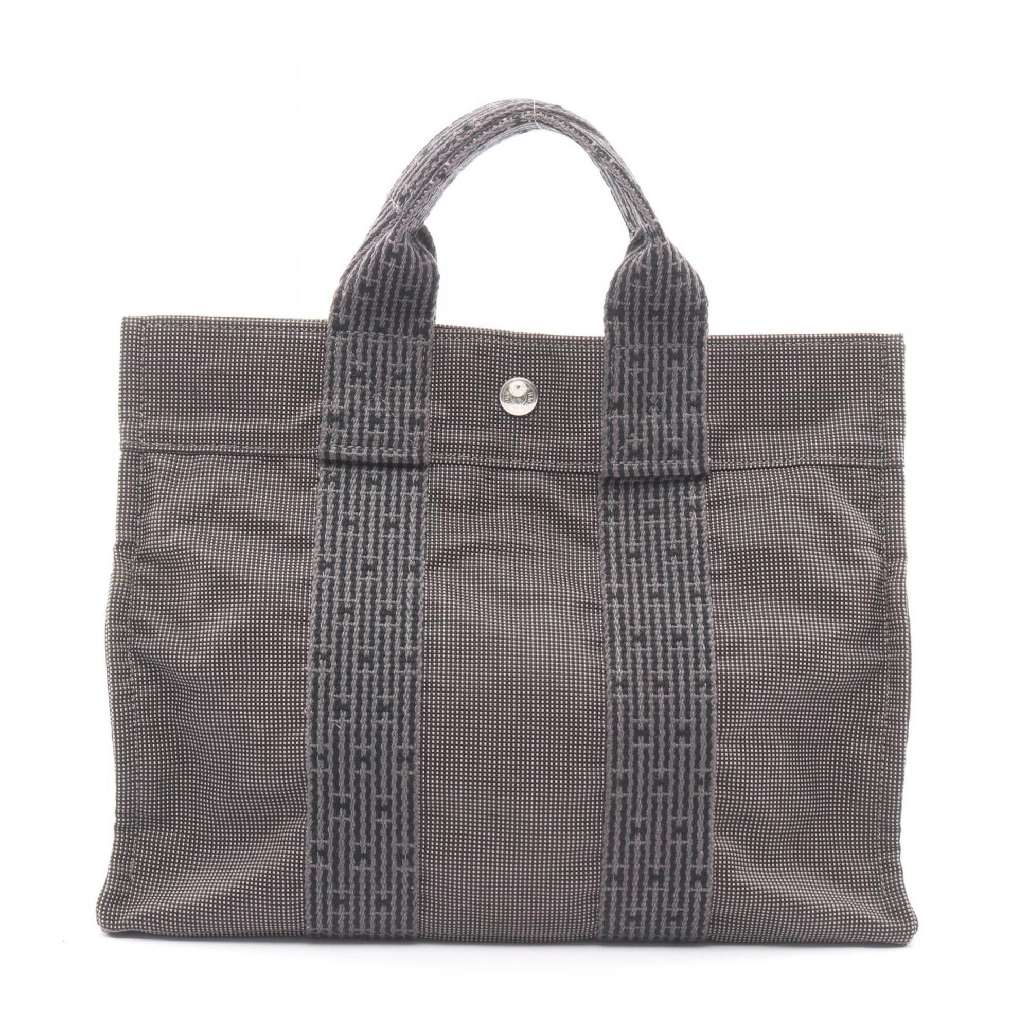 Hermes Hermes Herline PM Tote Bag Handbag Nylon Canvas Women's Gray Size ONE SIZE - 1 Thumbnail