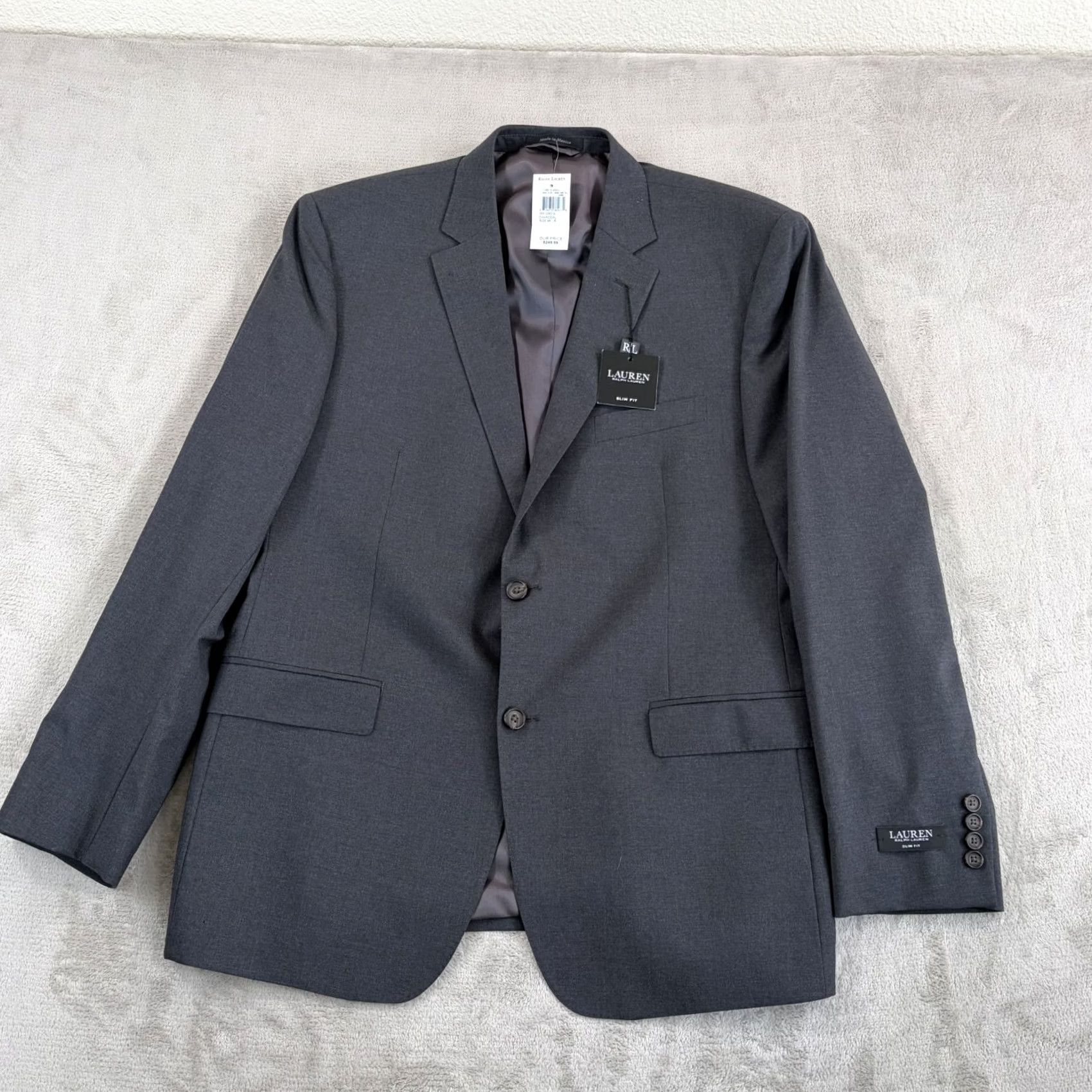 Ralph Lauren Ralph Lauren LRL Slim Fit Suit Men 46R Charcoal Wool 2 Piece Pants 38x30 NWT 60 Size 46R - 5 Thumbnail