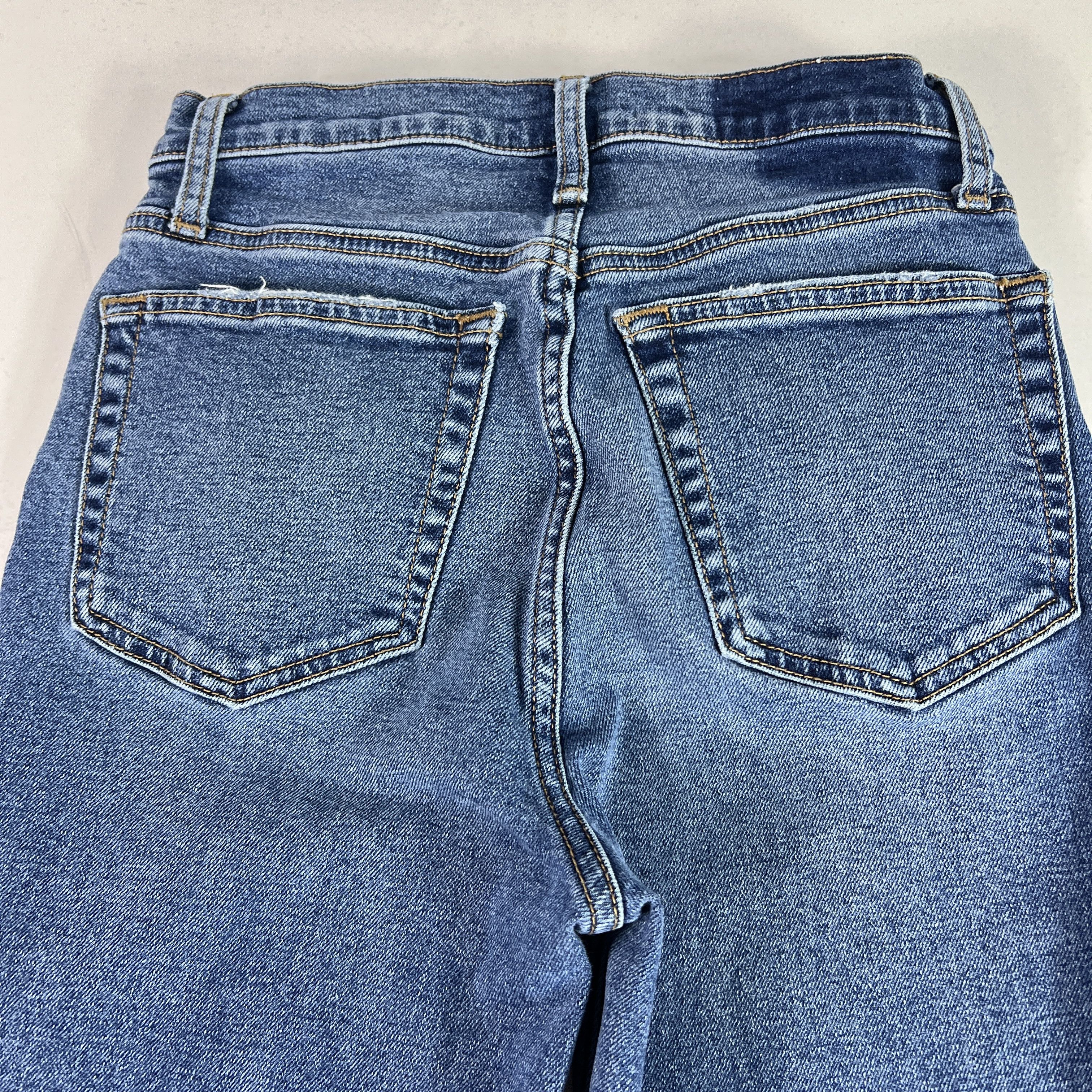 RE/DONE Re/Done Jean 70s Stove Pipe High Rise Skinny Crop Blue Denim Size 25" / US 0 / IT 36 - 14 Thumbnail