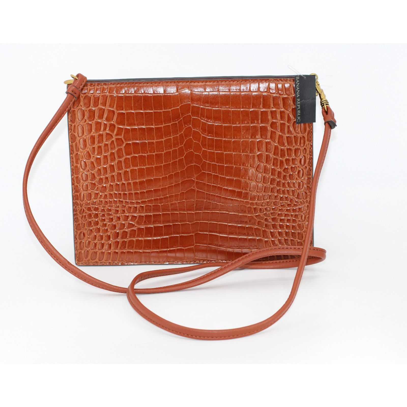 Banana Republic New BANANA REPUBLIC Croc-effect Leather Clutch Shoulder Bag Size ONE SIZE - 1 Thumbnail