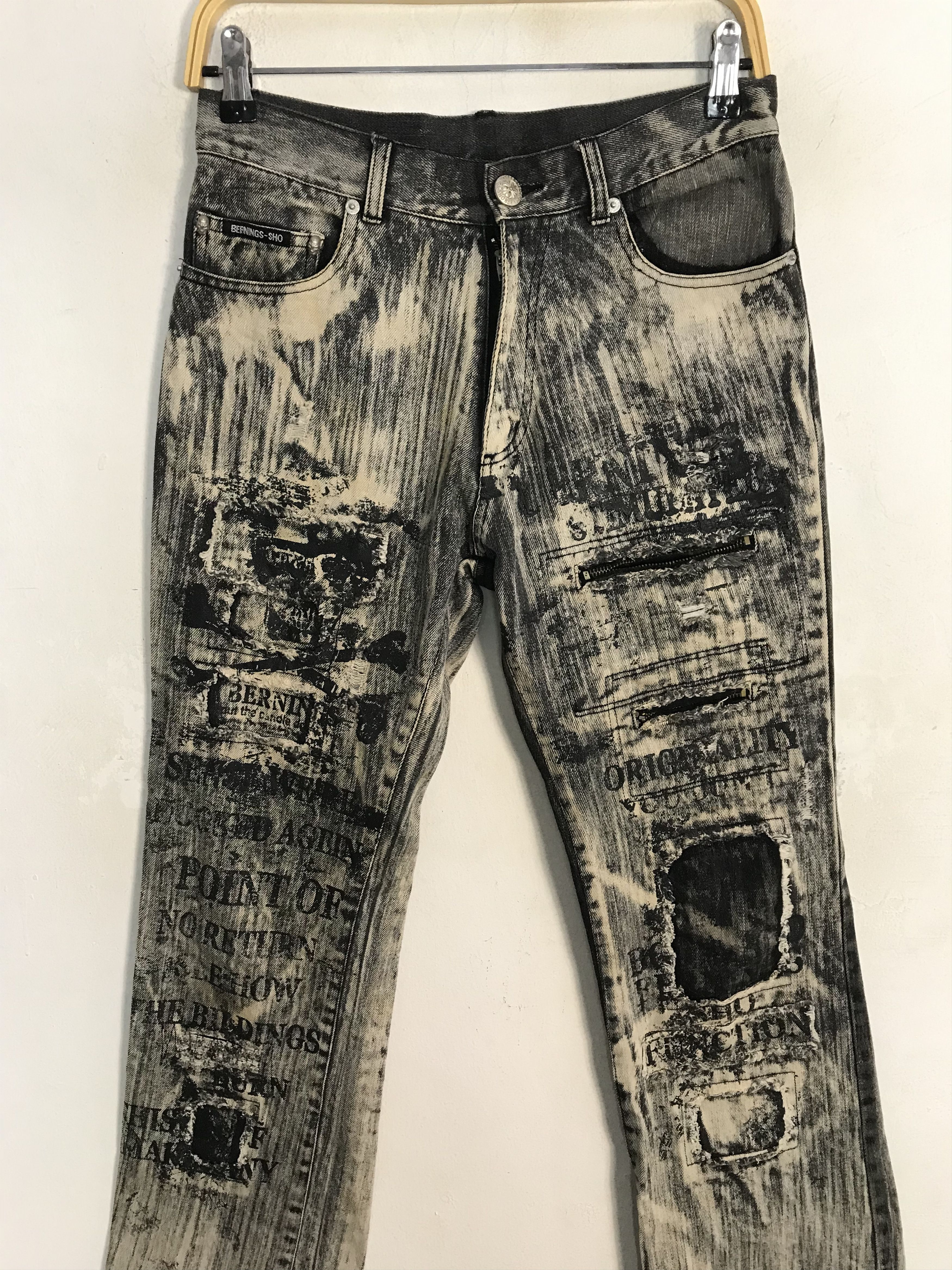Japanese Brand Japanese Brand Mudwash Jeans Gothic Thrashed Skull Size US 28 / EU 44 - 3 Thumbnail