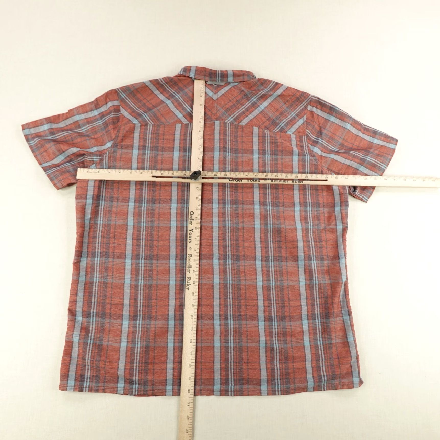 Vintage VINTAGE LL Bean Shirt Mens XL Orange Blue Plaid Button Up Short Sleeve Pockets Workwear Size US XL / EU 56 / 4 - 5 Thumbnail