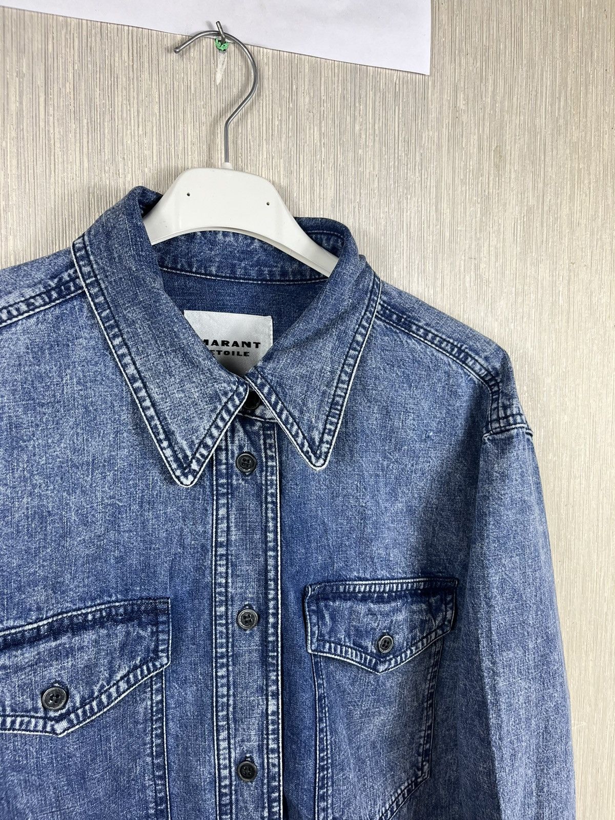 Isabel Marant × Isabel Marant Etoile Isabel Marant Etoile Danis denim shirt washed acid pockets Size M / US 6-8 / IT 42-44 - 8 Thumbnail
