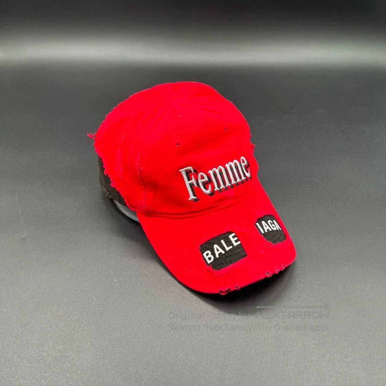 Balenciaga Balenciaga Femme Red Baseball Cap with Patches. Size ONE SIZE - 2 Thumbnail