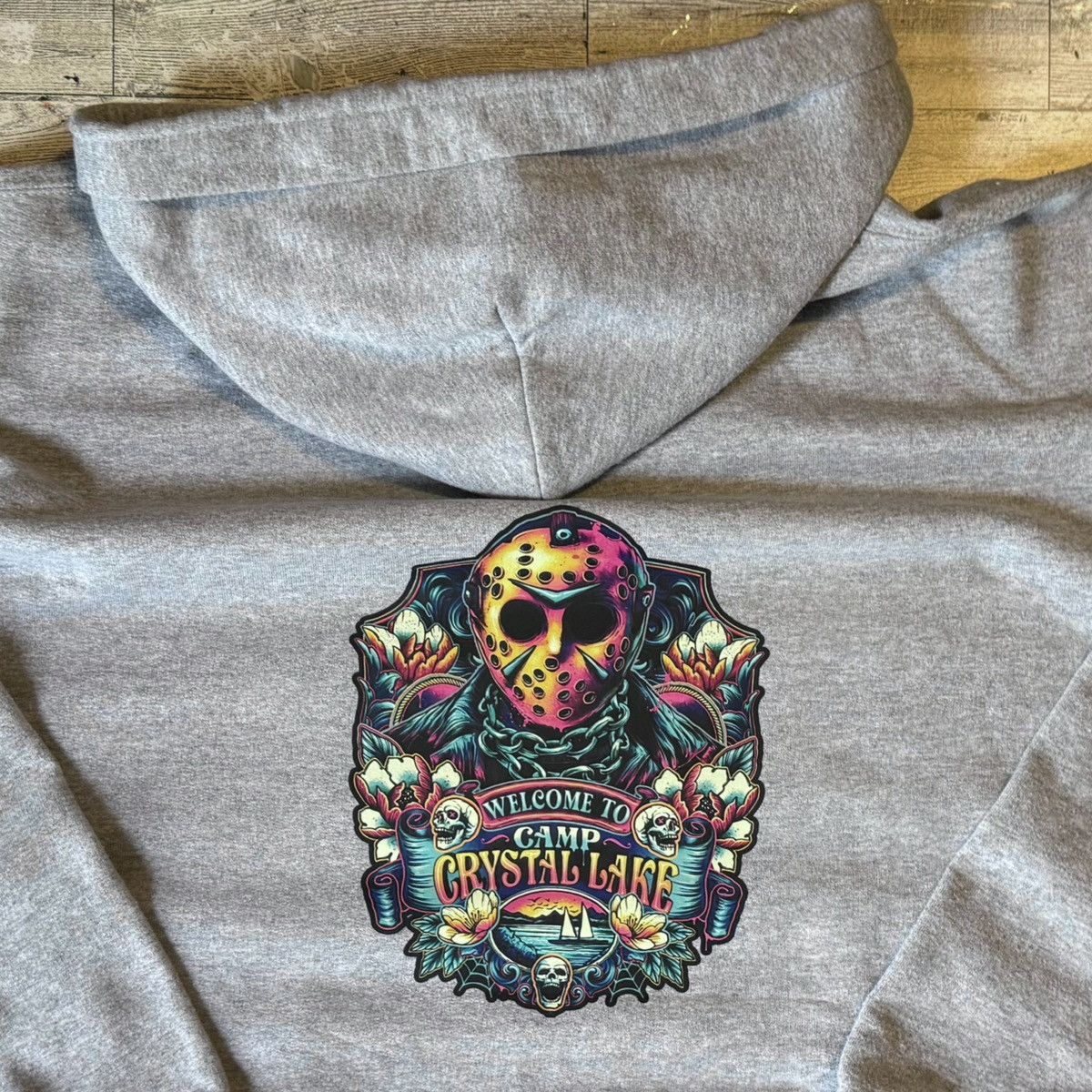Gildan Camp Crystal Lake, Unisex, Horror Movie Theme Hoodie Size US L / EU 52-54 / 3 - 8 Thumbnail