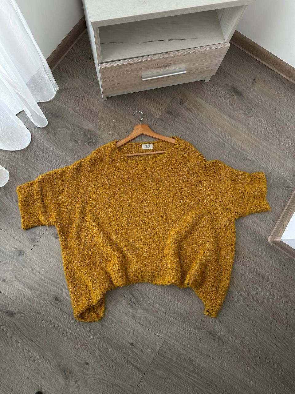 Iris von Arnim × Vintage Vintage Iris Firenze Yellow Cardigan Poncho Sweater Size US L / EU 52-54 / 3 - 14 Thumbnail
