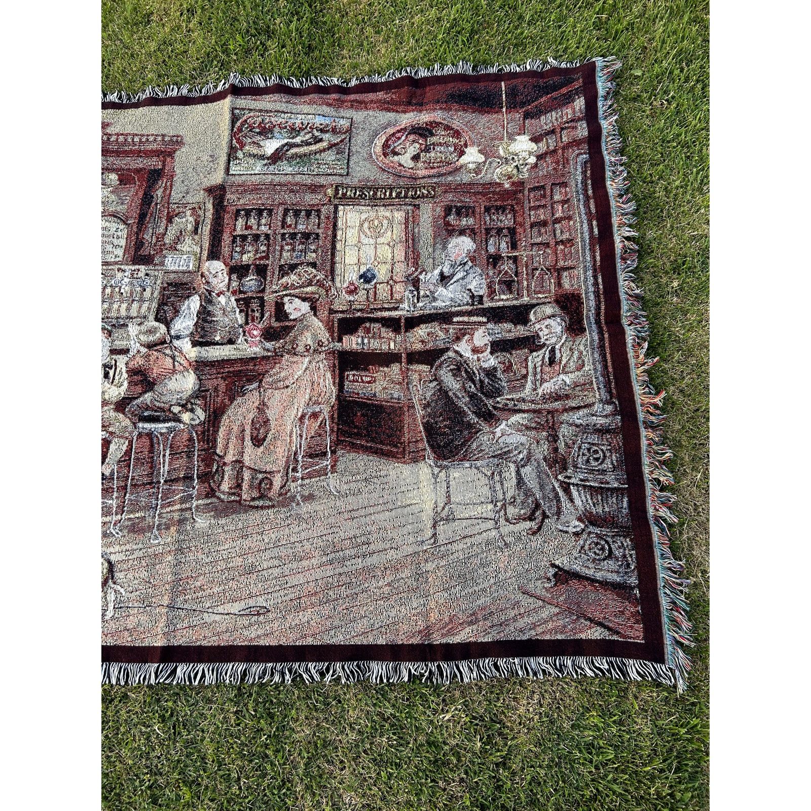Vintage Vintage 90s Italian Restaurant Bar Tapestry Blanket Size ONE SIZE - 3 Thumbnail