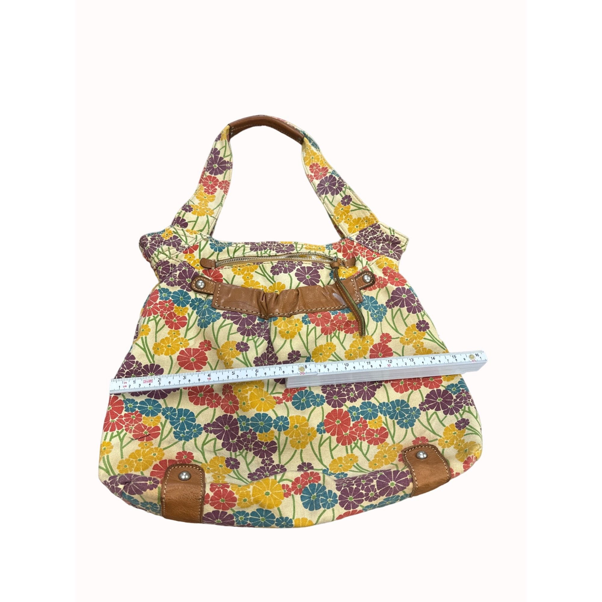 Fossil Fossil women’s vintage leather canvas floral hand shoulder b Size ONE SIZE - 3 Thumbnail