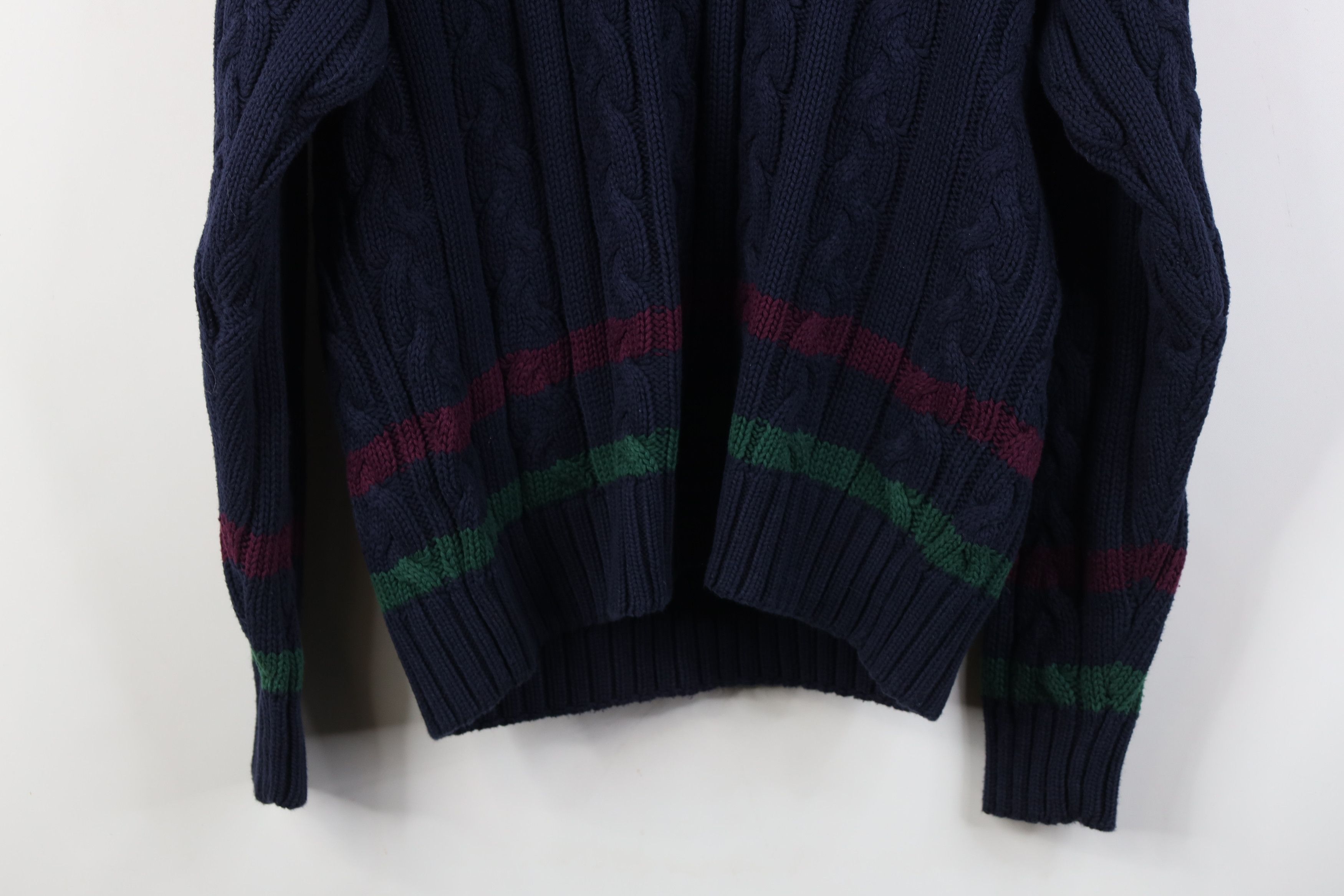 Vintage Vintage 90s Dapper Heavy Chunky Cable Knit V-Neck Sweater Size US L / EU 52-54 / 3 - 10 Thumbnail