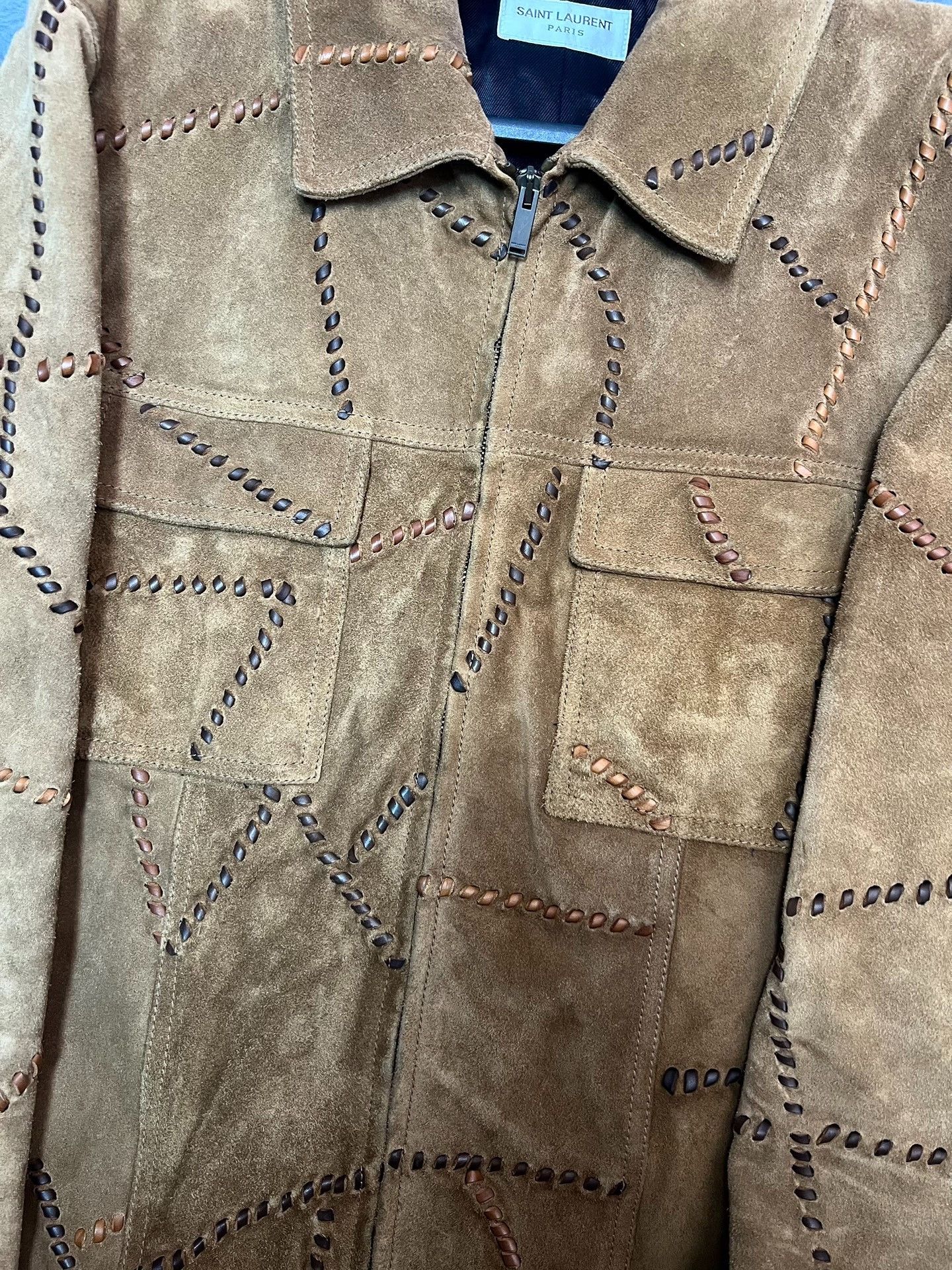 Saint Laurent Paris Saint laurent Cowhide woven flocked leather jacket 2501-Ne Size US M / EU 48-50 / 2 - 4 Thumbnail