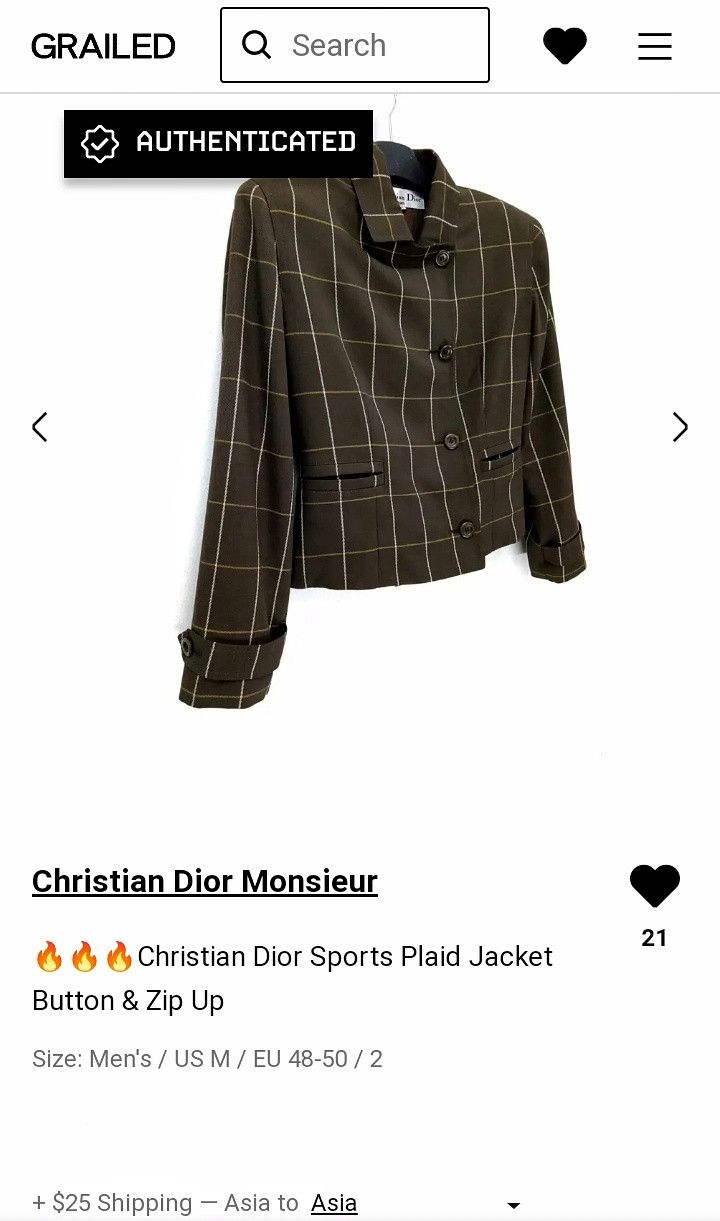 Christian Dior Monsieur 🔥🔥🔥Christian Dior Sports Plaid Jacket Button & Zip Up Size US M / EU 48-50 / 2 - 17 Thumbnail