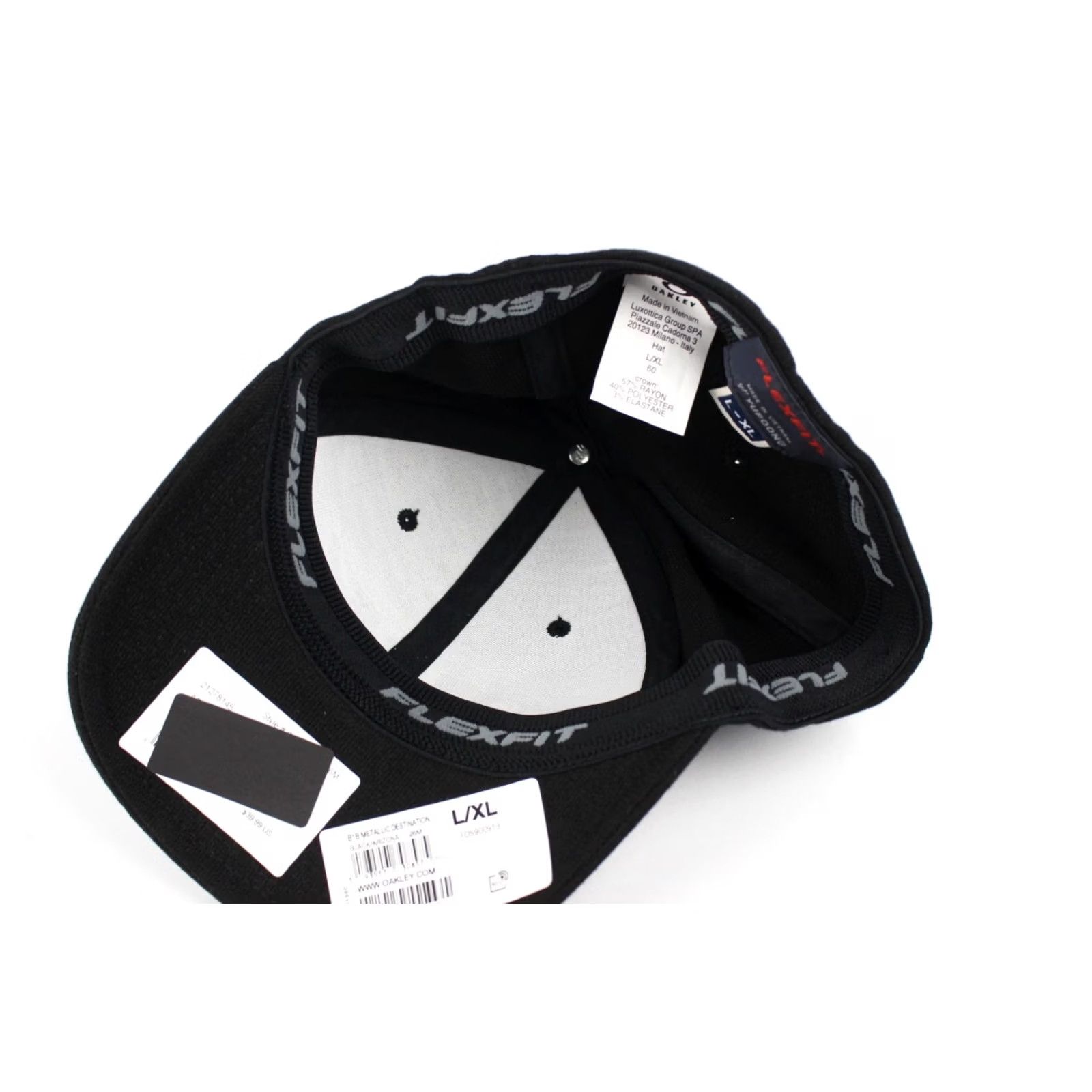 Oakley Oakley Men’s Arizona B1B Metallic Destination Hat Cap L/XL Black Baseball Cap Breathable Stretch Flexfit Standard Adult Mens Size ONE SIZE - 3 Thumbnail