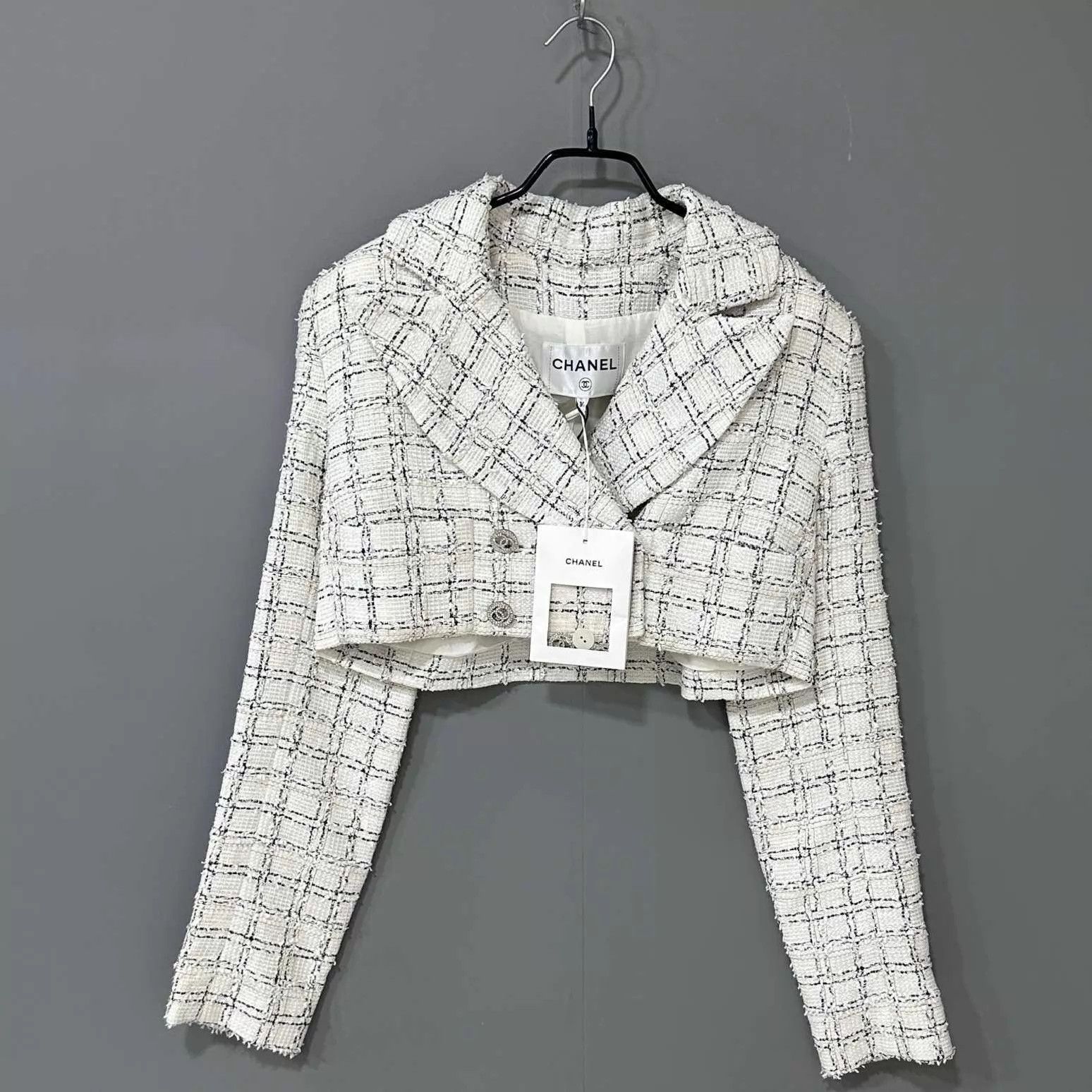 Chanel Chanel Snow White Gingham Short Jacket Women's IT 38 New Size S / US 4 / IT 40 - 1 Thumbnail